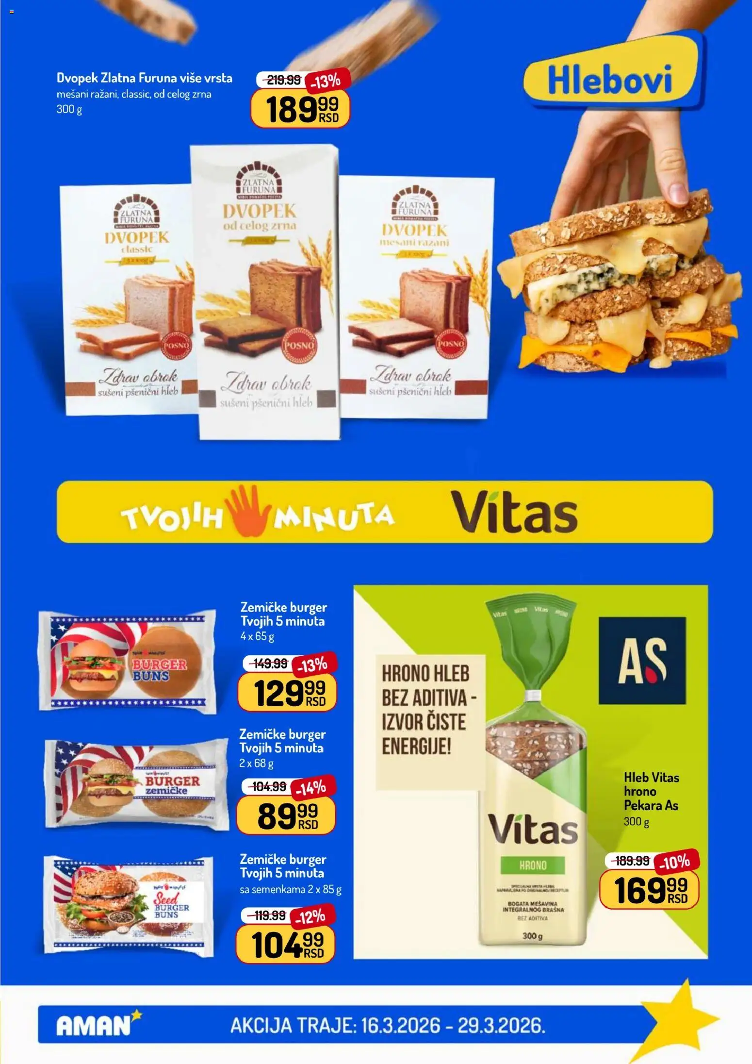 Aman katalog - važi od 16.03.2026 | Strana: 25 | Proizvode: Pekara, Burger, Hleb