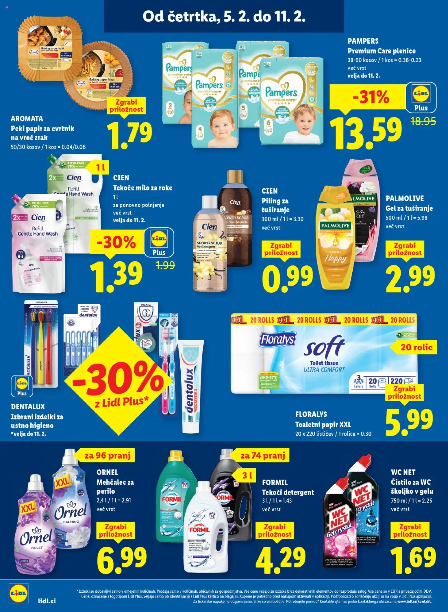 Novi Lidl katalog ponudbe – veljaven od 05.02.2026 | Stran: 14 | Izdelki: Toaletni papir, Kos, Milo, Gel za tusiranje