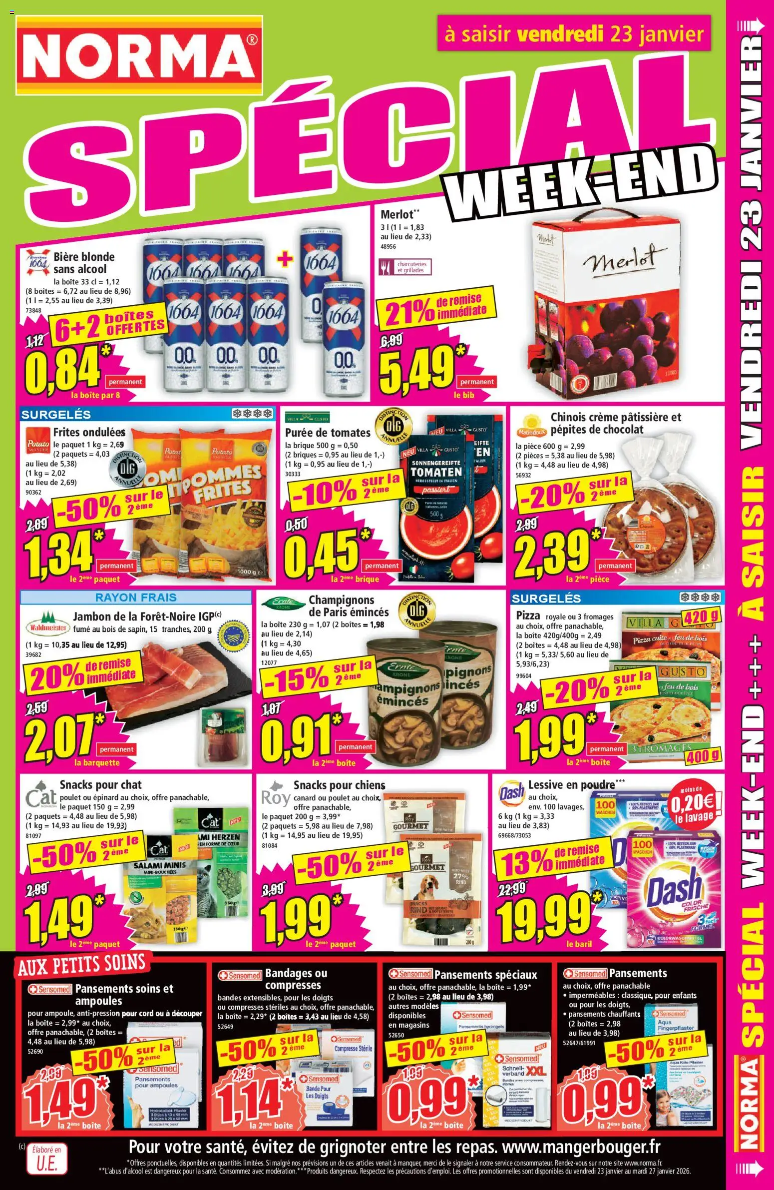 {H1} | Page: 13 | Produits: Bière blonde, Frites, Jambon, Crème