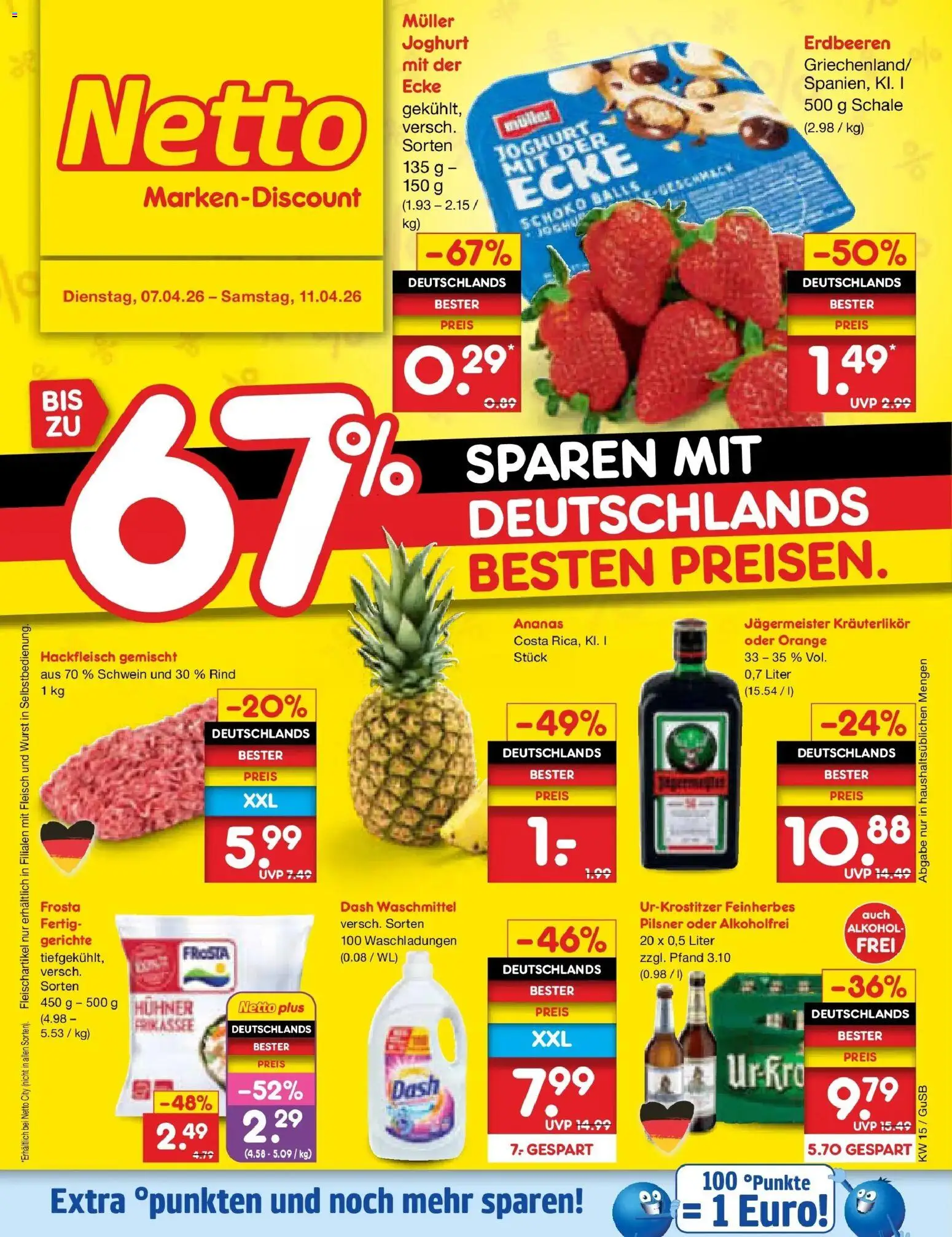 Netto Marken-Discount Prospekt Machern	 – gültig ab 05.04.2026 | Seite: 1 | Produkte: Frosta, Waschmittel, Wurst, Hackfleisch