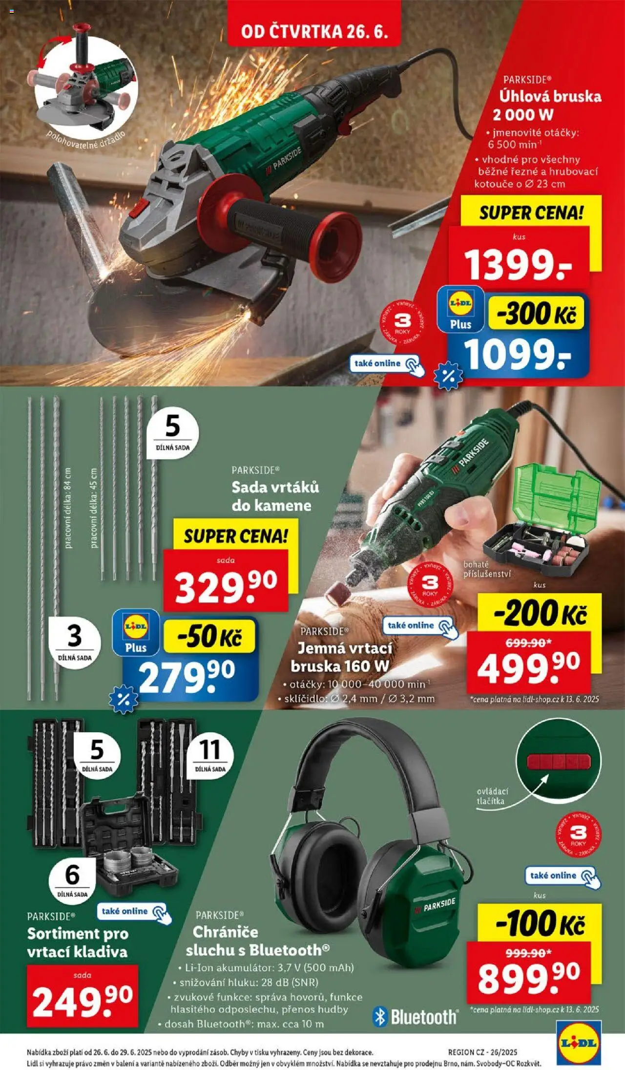 Lidl leták od 26.06.2025 | Strana: 33 | Produkty: Parkside, Bruska, Chrániče, Úhlová bruska