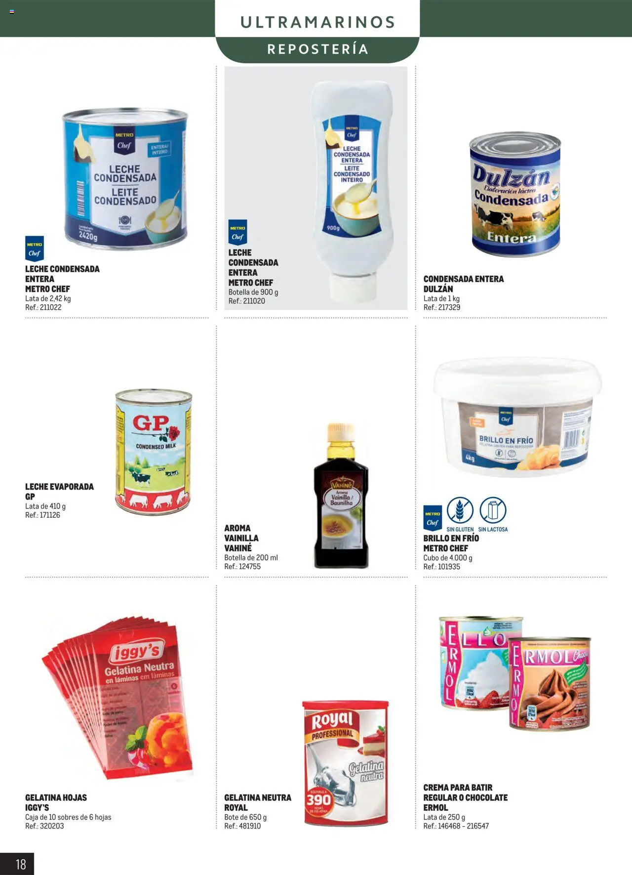 Makro - Despensa Canarias │ válido desde el 04.03.2025 | Página: 18 | Productos: Gelatina, Leche, Chocolate, Crema