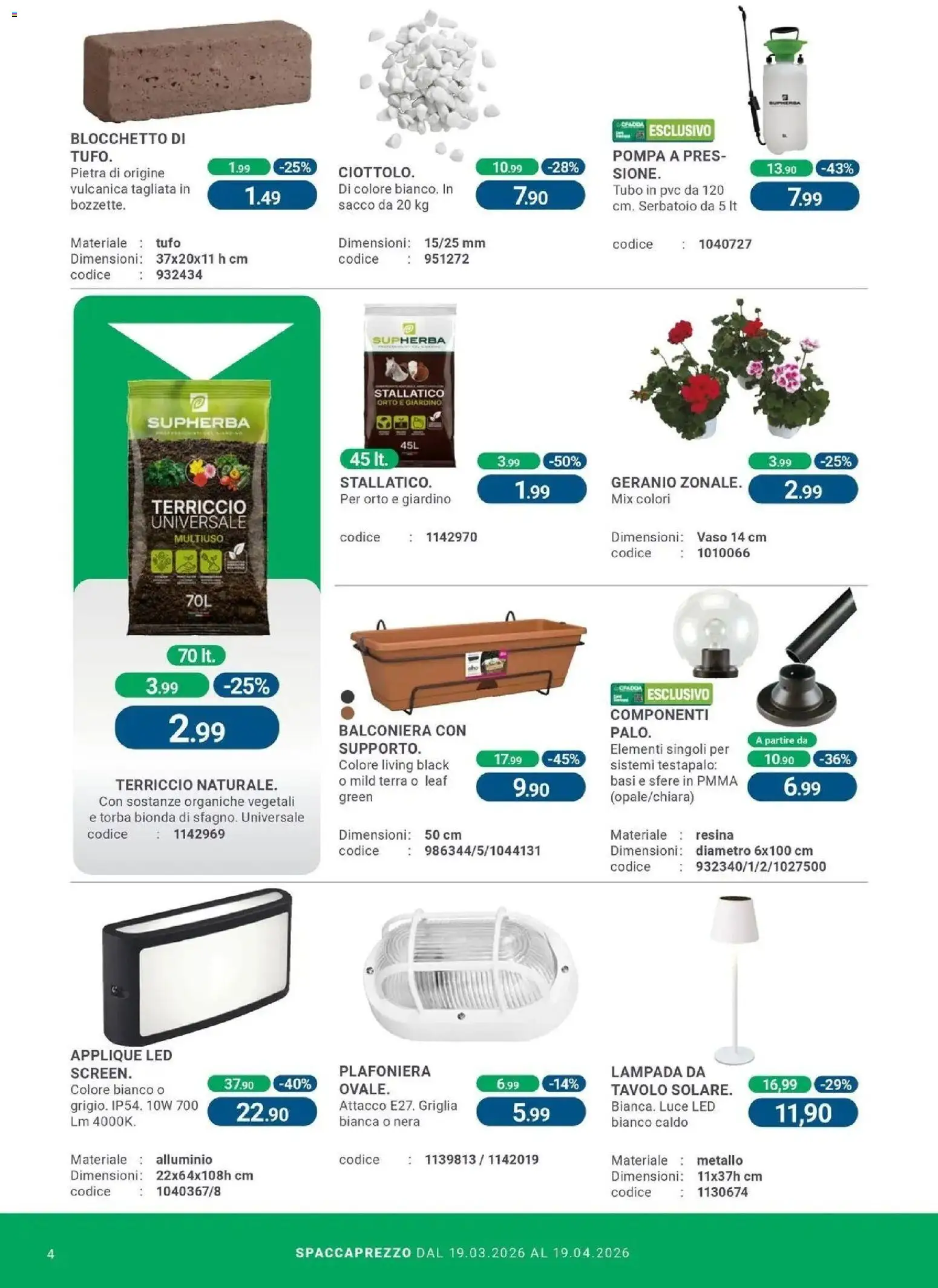 Volantino CFadda del 19.03.2026 | Pagina: 4 | Prodotti: Alluminio, Griglia, Terriccio, Vaso