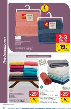 Carrefour - Hypermarkten Cocooning special - Voorbeeld van een folder van Carrefour, geldig van 29.10.2025 | Pagina: 12 | Producten: Handdoeken, Handdoek