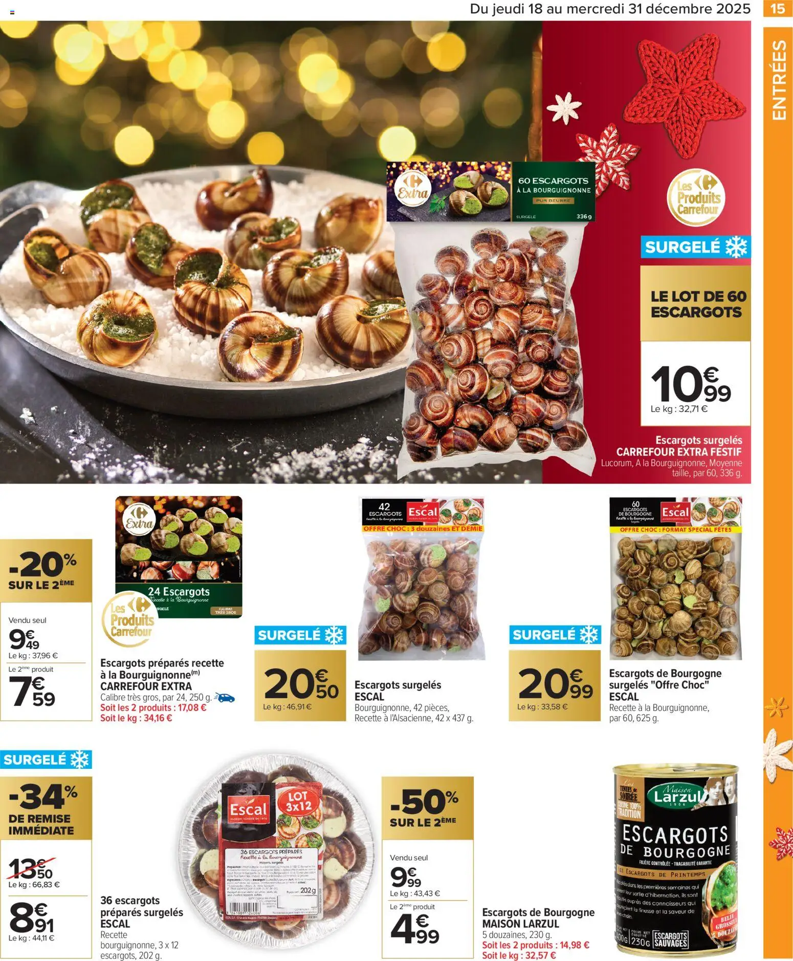 {H1} | Page: 15 | Produits: Poids, Escargots, Beurre