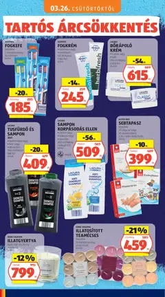 LACURA TUSFÜRDŐ ÉS SAMPON 3in1, • Desert Heat vagy • Noir vagy • Attraction, 500 ml/flakon - amely érvényes a következő dátumtól: 26.03.2026 | Oldal: 18 | Termékek: Teamécses, Tusfürdő, Fogkrém, Citrom