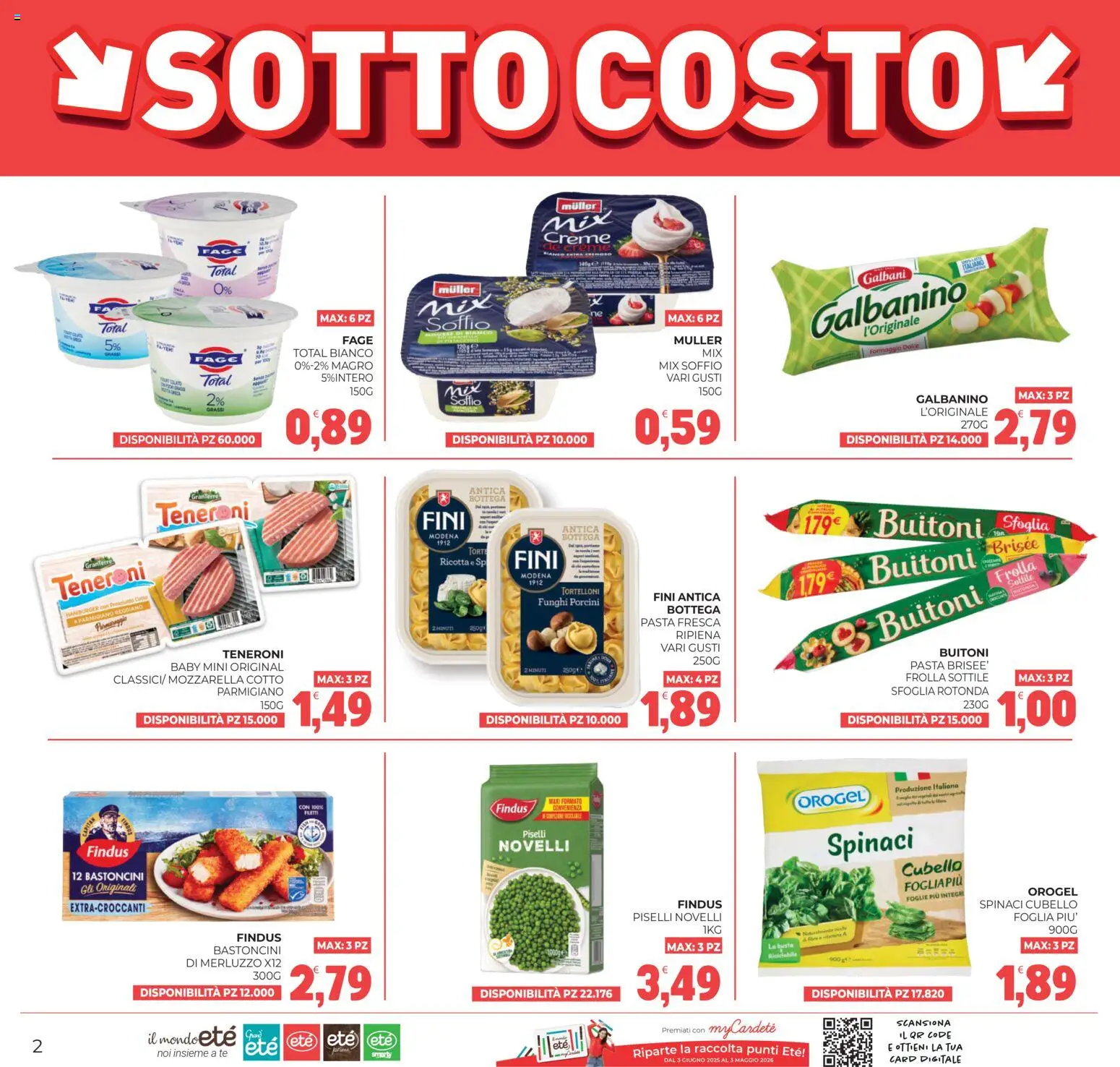 Volantino Eté del 27.01.2026 | Pagina: 2 | Prodotti: Formaggio, Pasta, Funghi, Ricotta