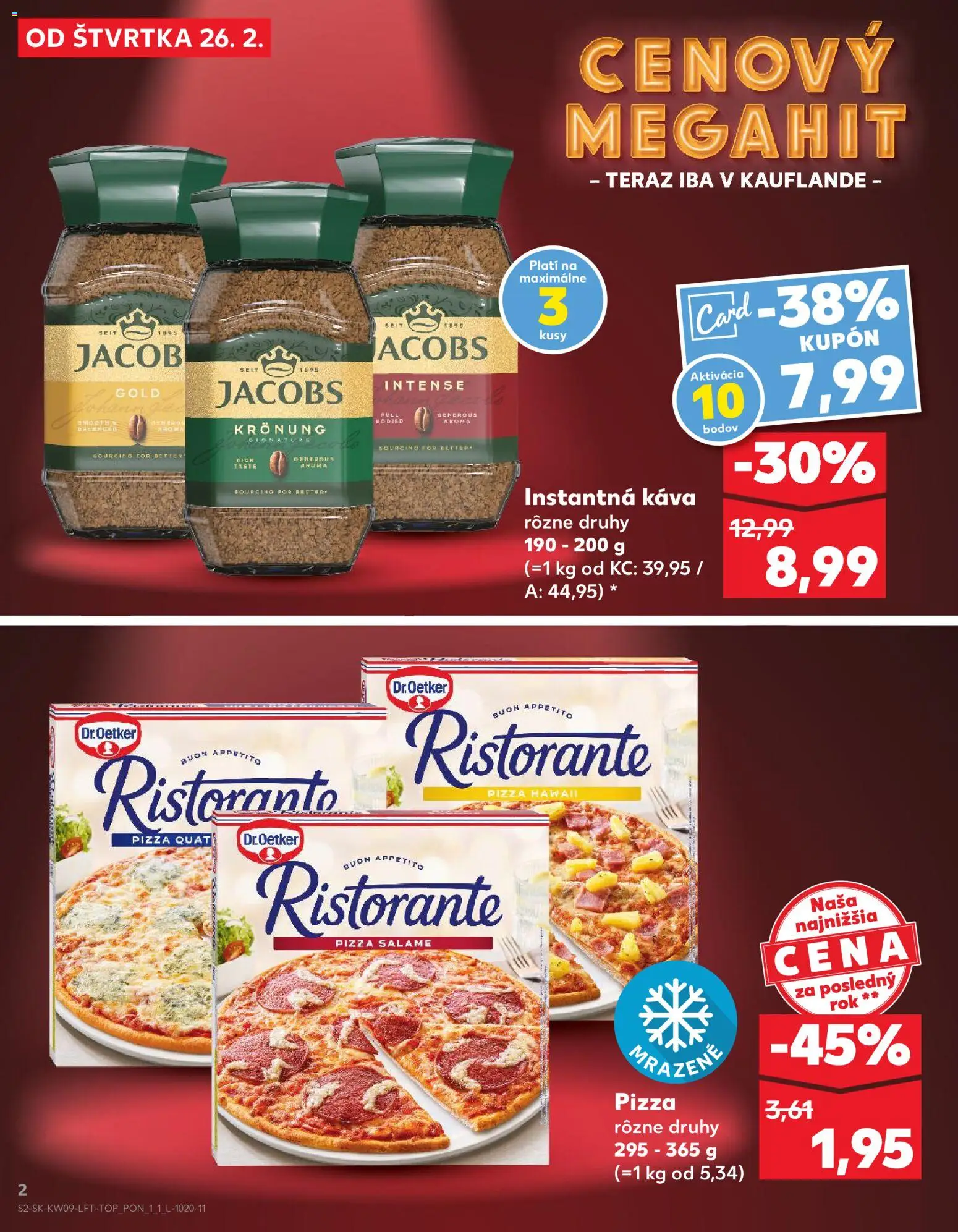 Nové Kaufland akcie – leták je platný od 26.02.2026 | Strana: 2 | Produkty: Káva, Pizza