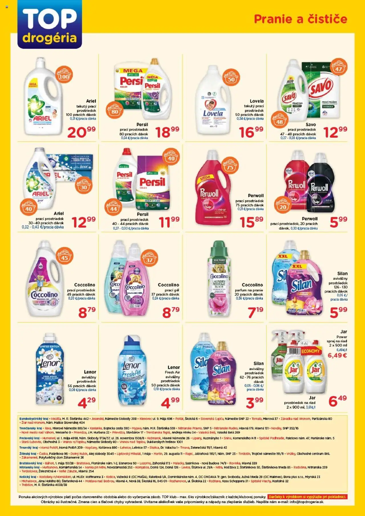 Nové TOP Drogéria akcie – leták je platný od 08.09.2025 | Strana: 2 | Produkty: Lovela, Persil, Ariel, Coccolino