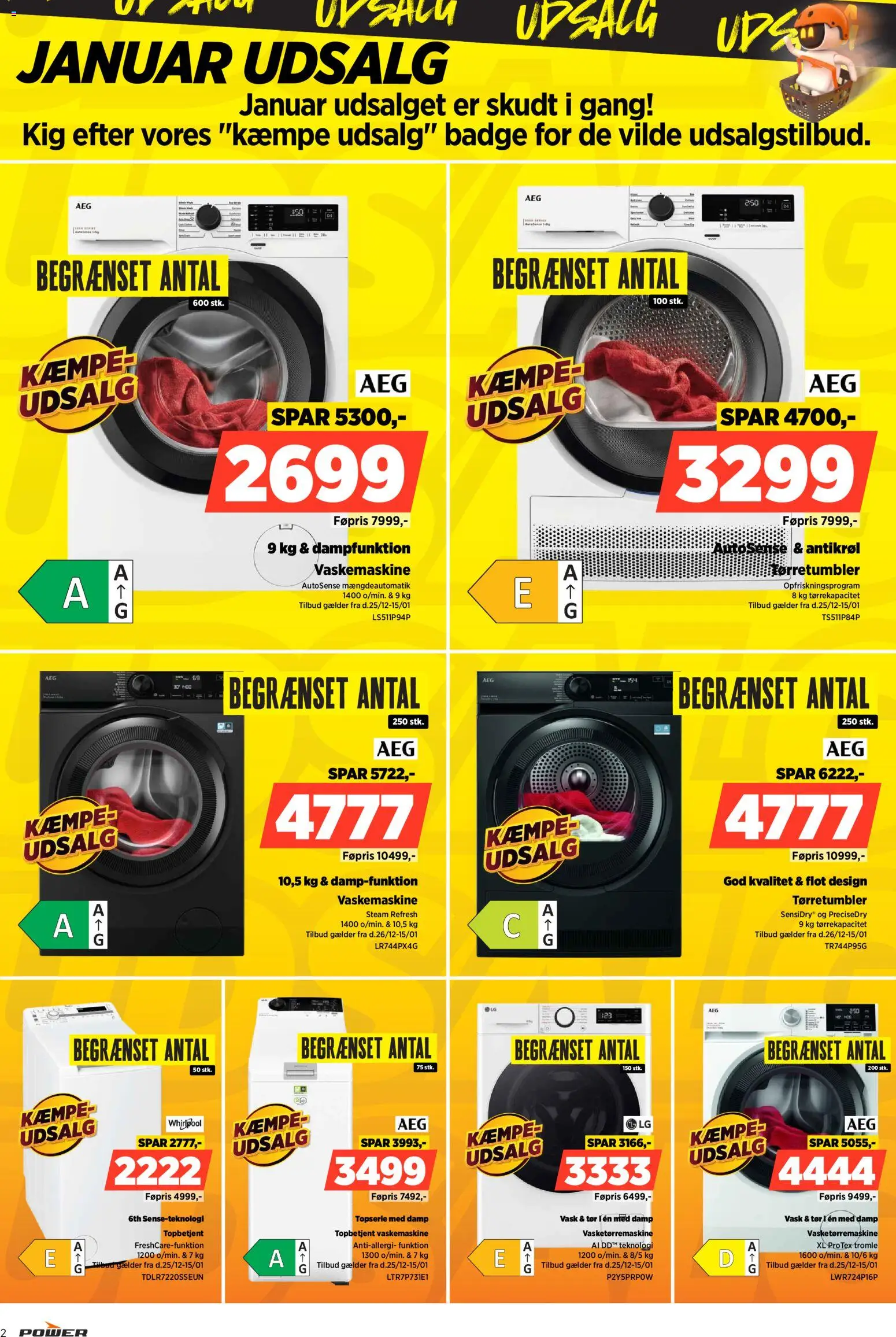 Power tilbudsavis – gyldig fra 09.01.2026 | Side: 2 | Produkter: Vaskemaskine, Tørretumbler