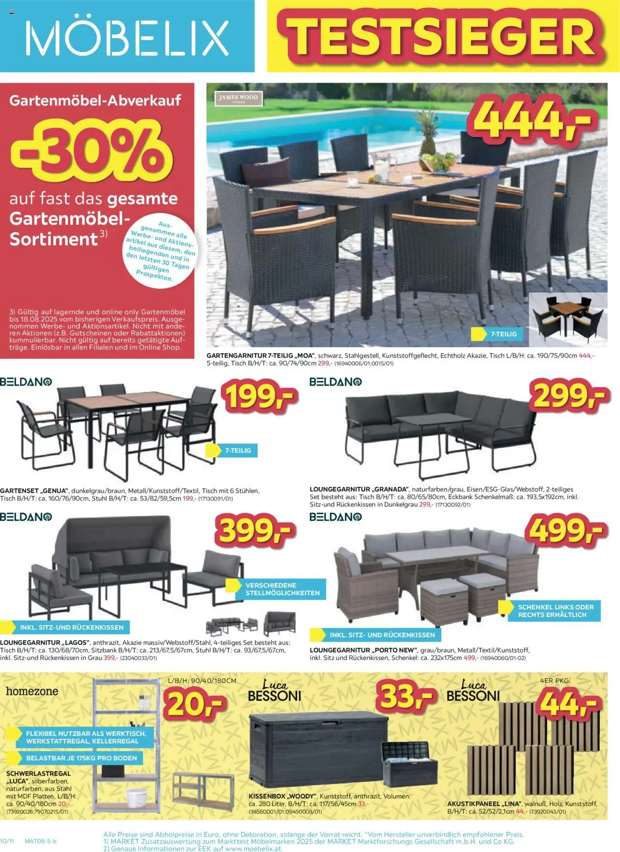 Möbelix Angebote gültig ab 12.08.2025 | Seite: 10 | Produkte: Tisch, Stuhl, Gartenmöbel