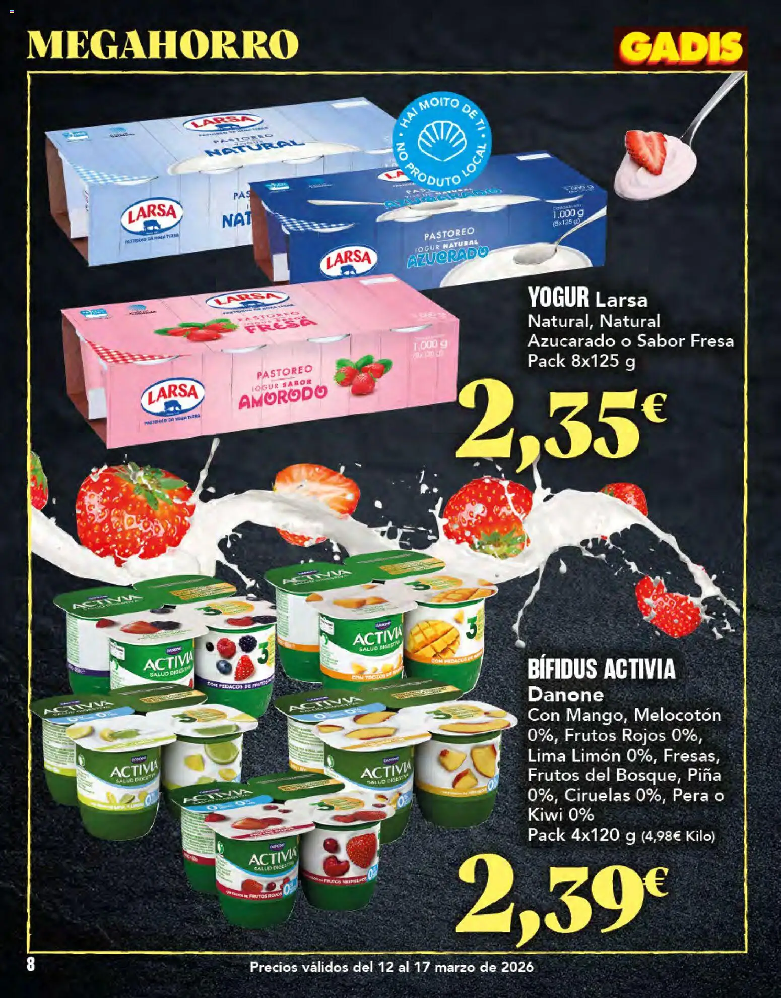 Gadis folleto │ válido desde el 12.03.2026 | Página: 8 | Productos: Lima, Yogur, Piña, Kiwi