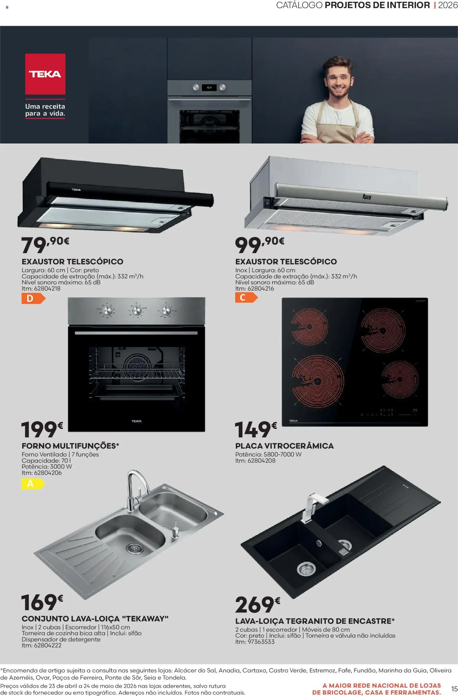 BricoMarché F06 - Folheto Catálogo Projetos de Interior │ válido de 23.04.2026 | Página: 15 | Produtos: Escorredor, Forno, Exaustor, Detergente