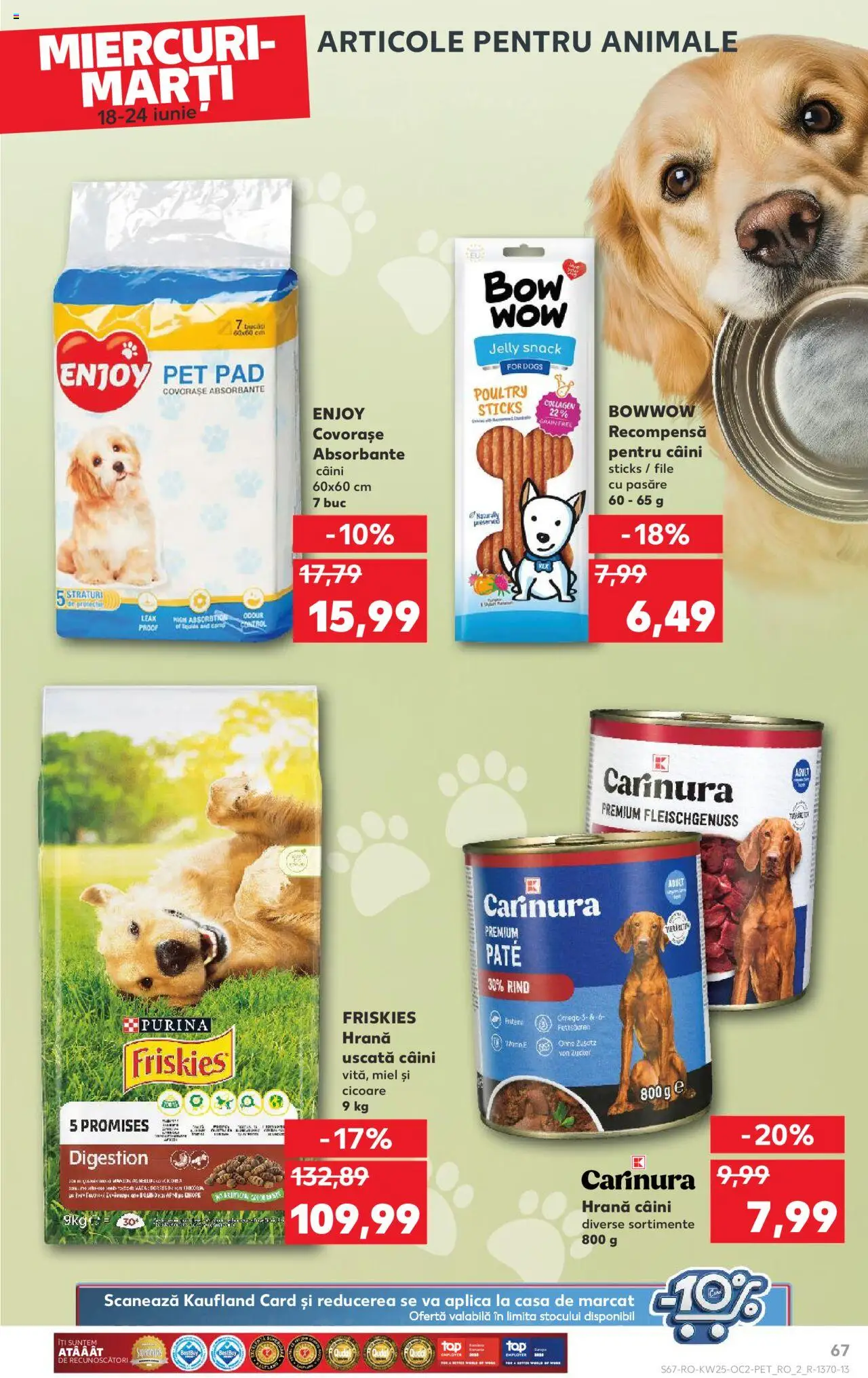 Kaufland RO akciós ujság - amely érvényes a következő dátumtól: 18.06.2025 | Oldal: 67