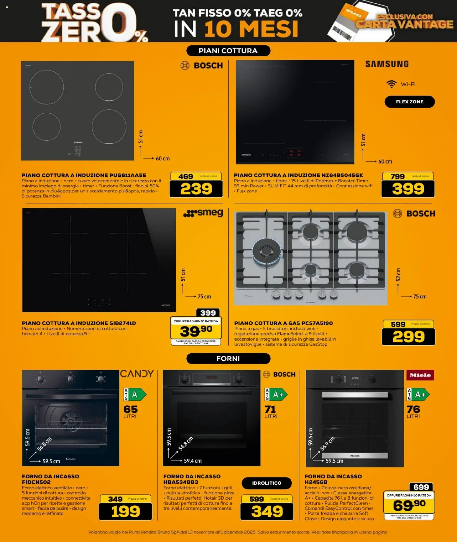 Volantino BRUNO del 13.11.2025 | Pagina: 22 | Prodotti: Piano cottura, Forno, Miele, Forno elettrico