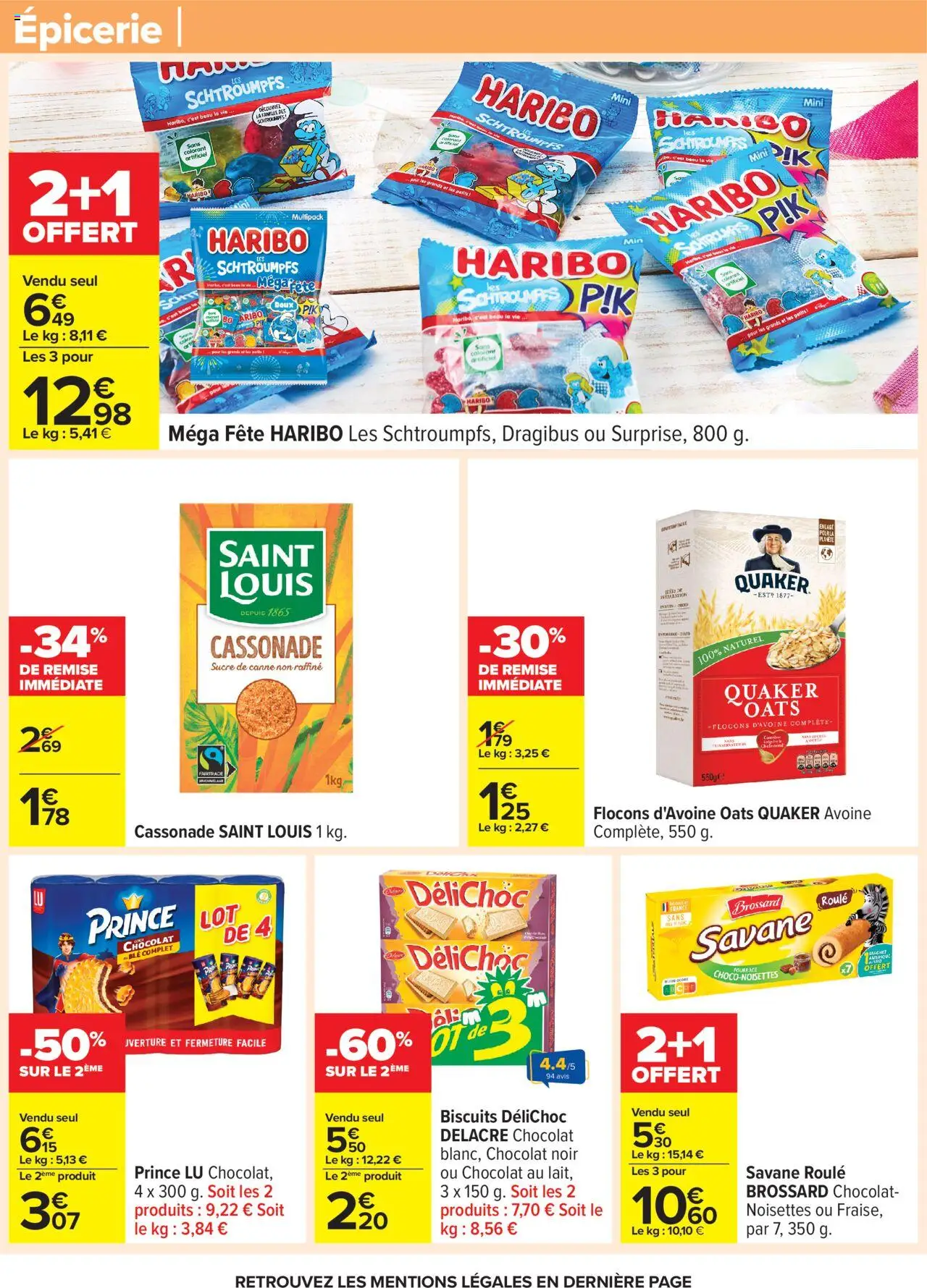  | Page: 36 | Produits: Flocons d’avoine, Cassonade, Sucre de canne, Chocolat
