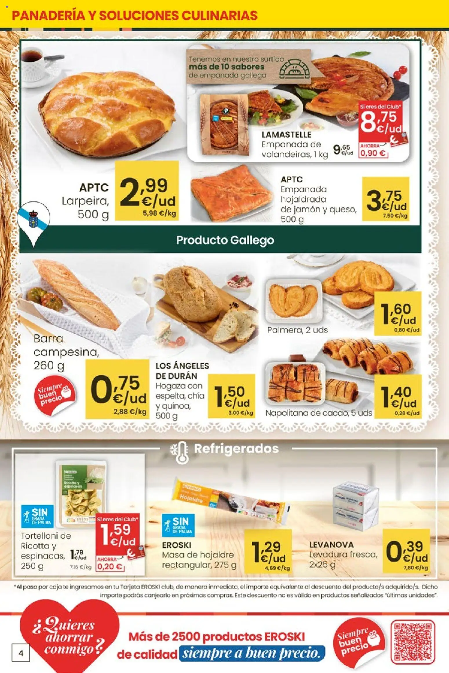 Eroski Quieres ahorrar conmigo │ válido desde el 16.04.2026 | Página: 4 | Productos: Jamón, Té, Panadería, Caja