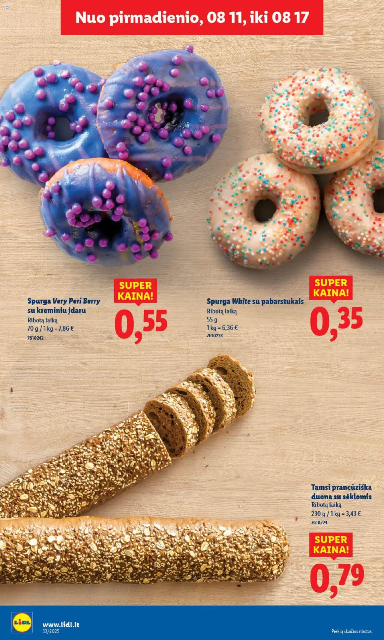 LIDL - Leidinys│galioja nuo 11.08.2025 | Puslapis: 8 | Prekių: Spurga, Duona