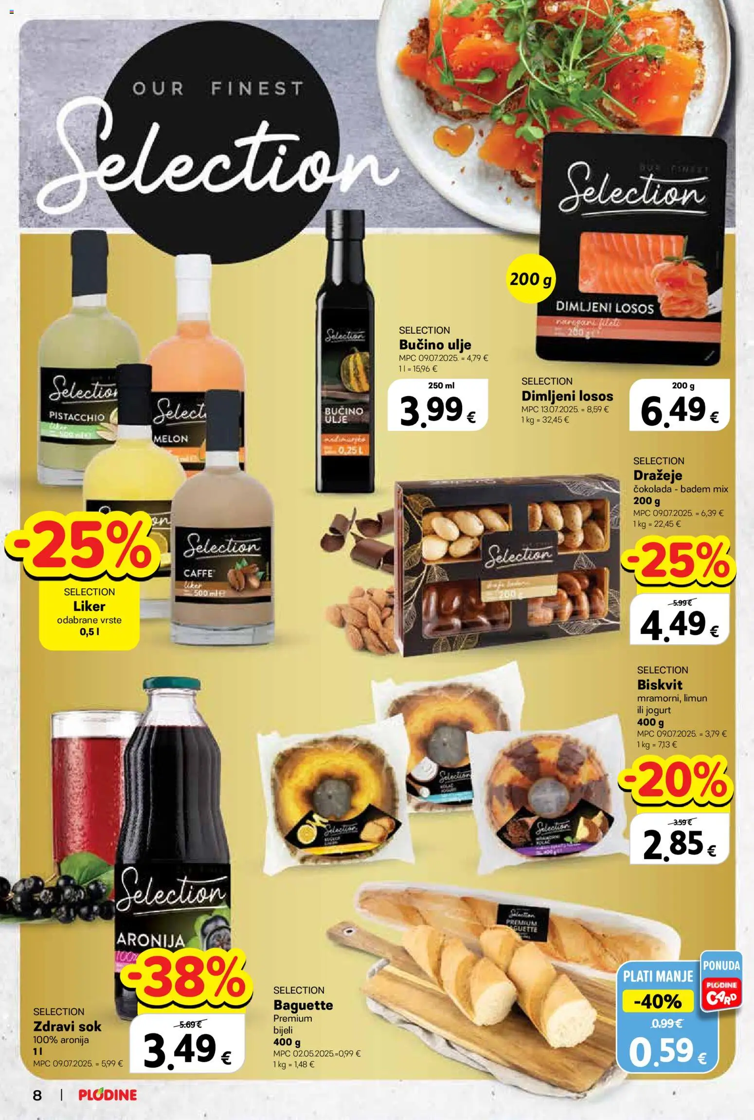 Plodine katalog | vrijedi od 05.11.2025 | Stranica: 8 | Proizvodi: Dimljeni losos, Jogurt, Sok, Liker