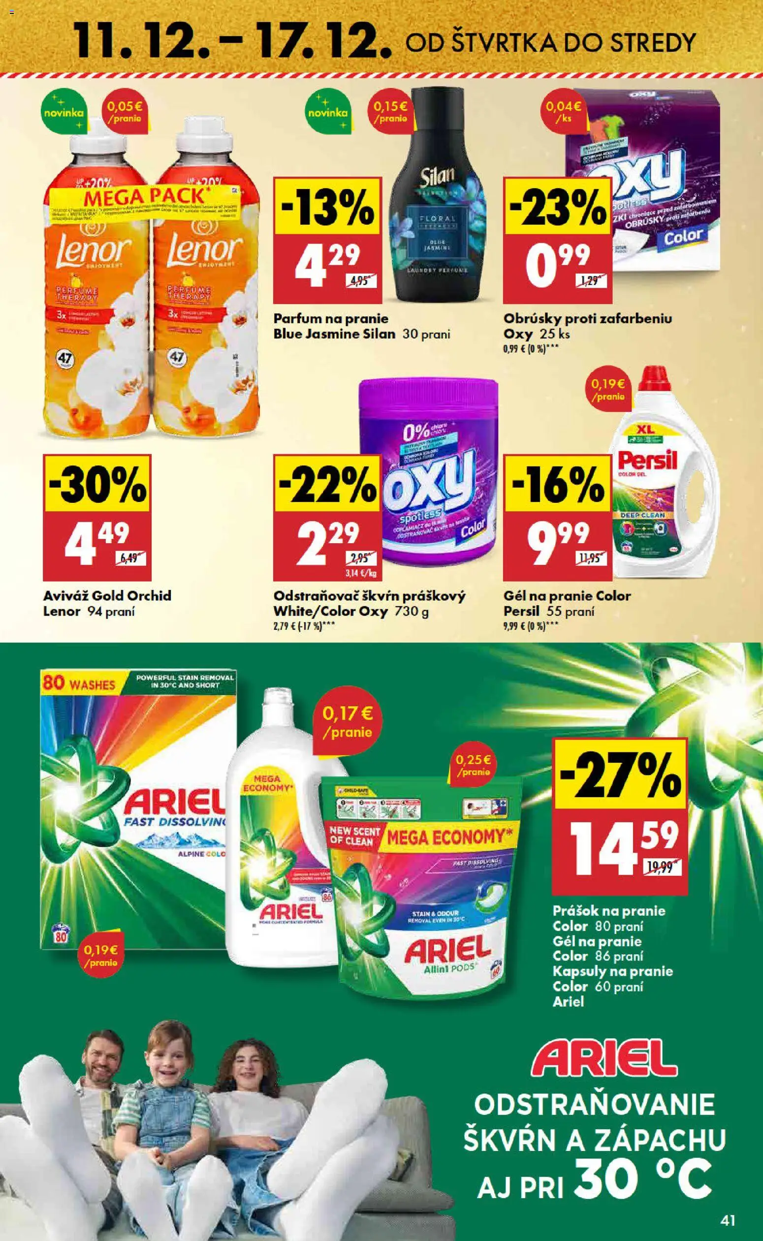 Nové Biedronka akcie – leták je platný od 11.12.2025 | Strana: 41 | Produkty: Persil, Prášok na pranie, Aviváž, Ariel