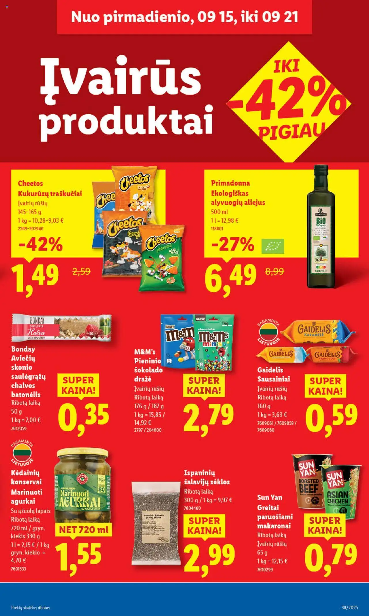 LIDL akcijos nuo 15.09.2025 | Puslapis: 31 | Prekių: Sausainiai, Agurkai, Aliejus, Konservai