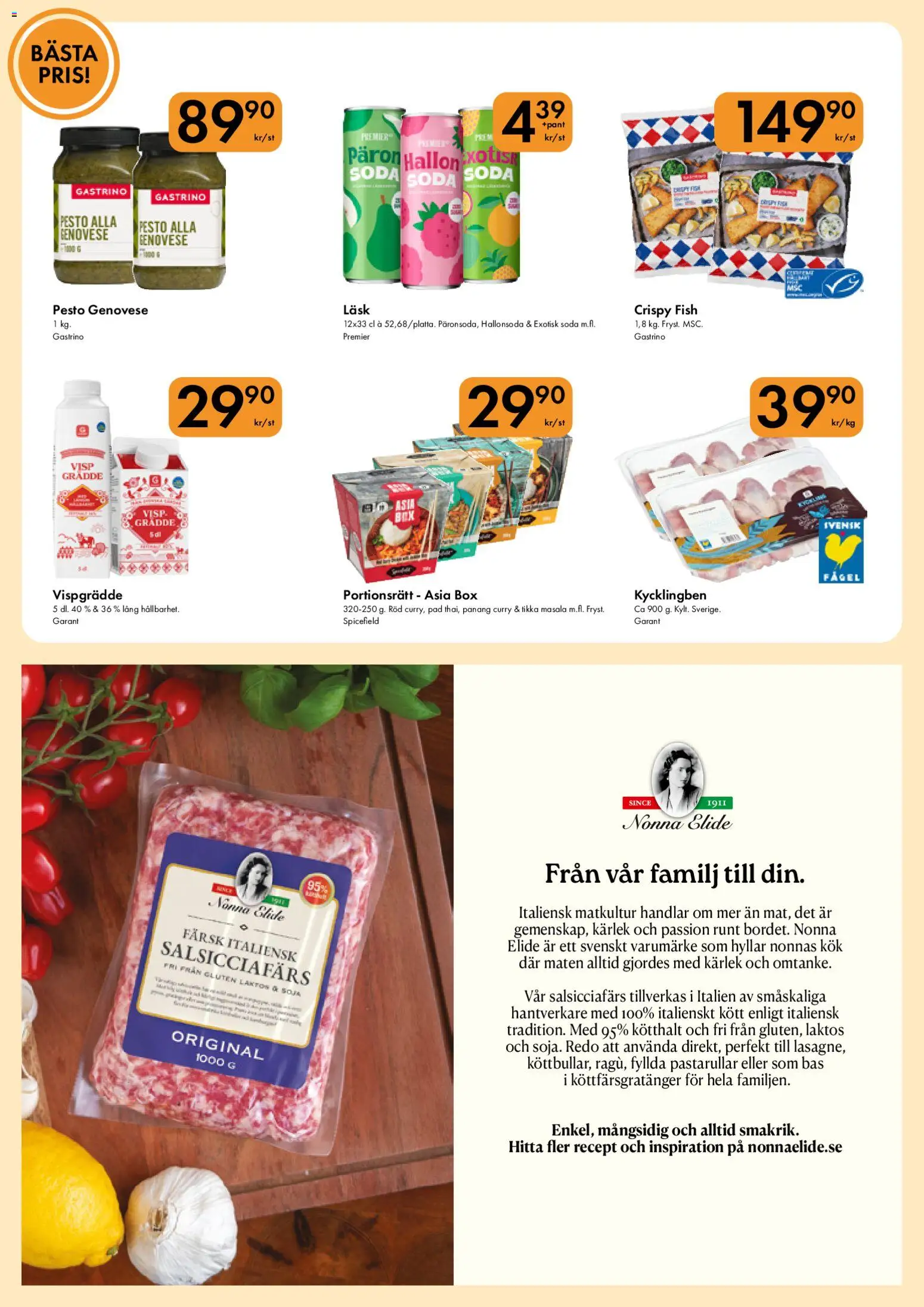 Snabbgross reklamblad aktuell från 06.04.2026 | Sida: 5 | Produkter: Visp, Hallon, Pesto, Vispgrädde