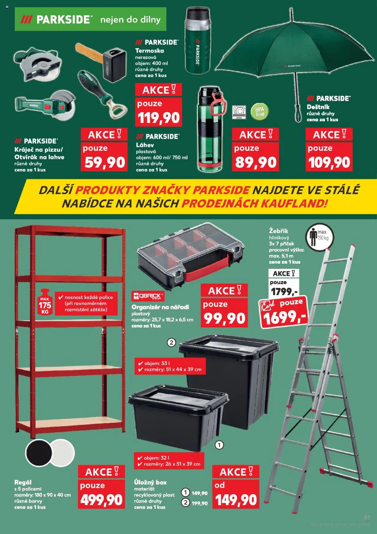 Kaufland leták - Praha 4 od 08.10.2025 | Strana: 51 | Produkty: Regál, Police, Otvírák, Láhev