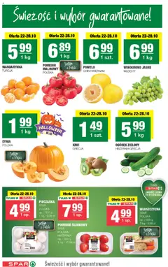 Pogląd oferty "Spar Gazetka" - ważna od 22.10.2025 | Strona: 2 | Produkty: Pomidor śliwkowy, Winogrono, Pomelo, Kiwi