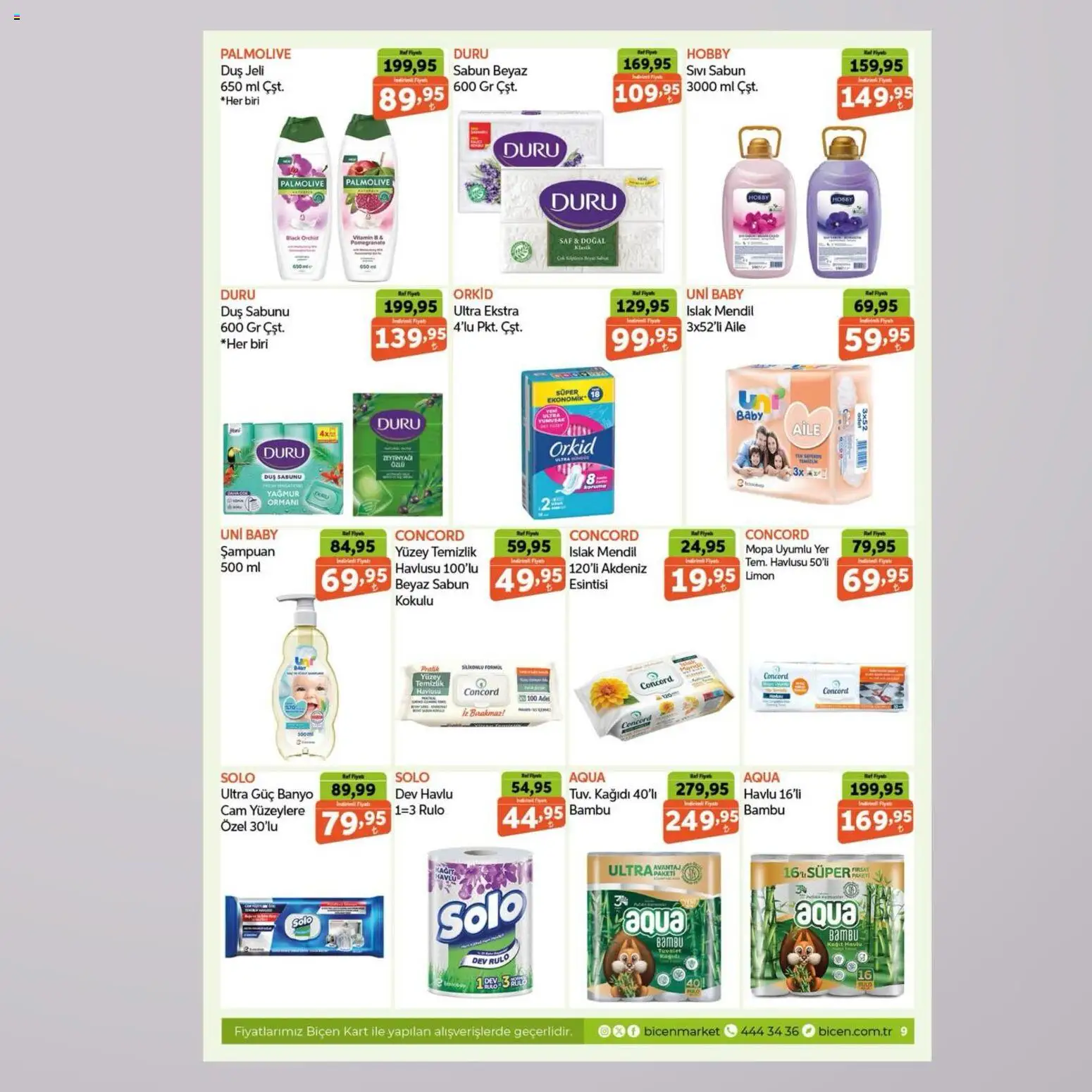 Biçen Market Katalog - 16.04.2026 tarihinden itibaren geçerlidir | Sayfa: 9 | Ürünler: Raf, Banyo, Şampuan, Duş jeli