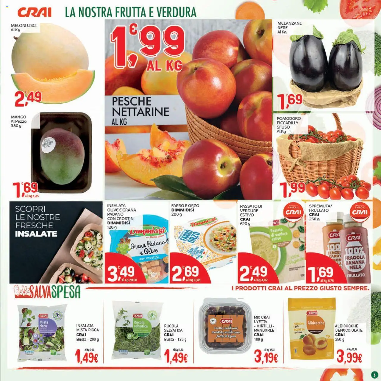Volantino CRAI del 21.08.2025 | Pagina: 3 | Prodotti: Mango, Grana Padano, Albicocche, Farro