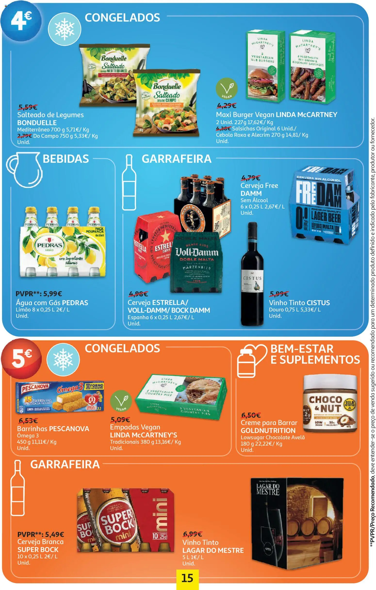 Auchan - Preços Redondos │ válido de 06.04.2026 | Página: 15 | Produtos: Ômega 3, Super bock, Vinho, Vinho tinto