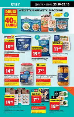 Pogląd oferty "Śledź filet Marinero, 500 g: po kaszubsku, po giżycku, Śledź filet Marinero, 500 g: po kaszubsku, po giżycku" - ważna od 23.10.2025 | Strona: 39 | Produkty: Karta, Krewetki, Filety śledziowe a'la matjas, Ryba