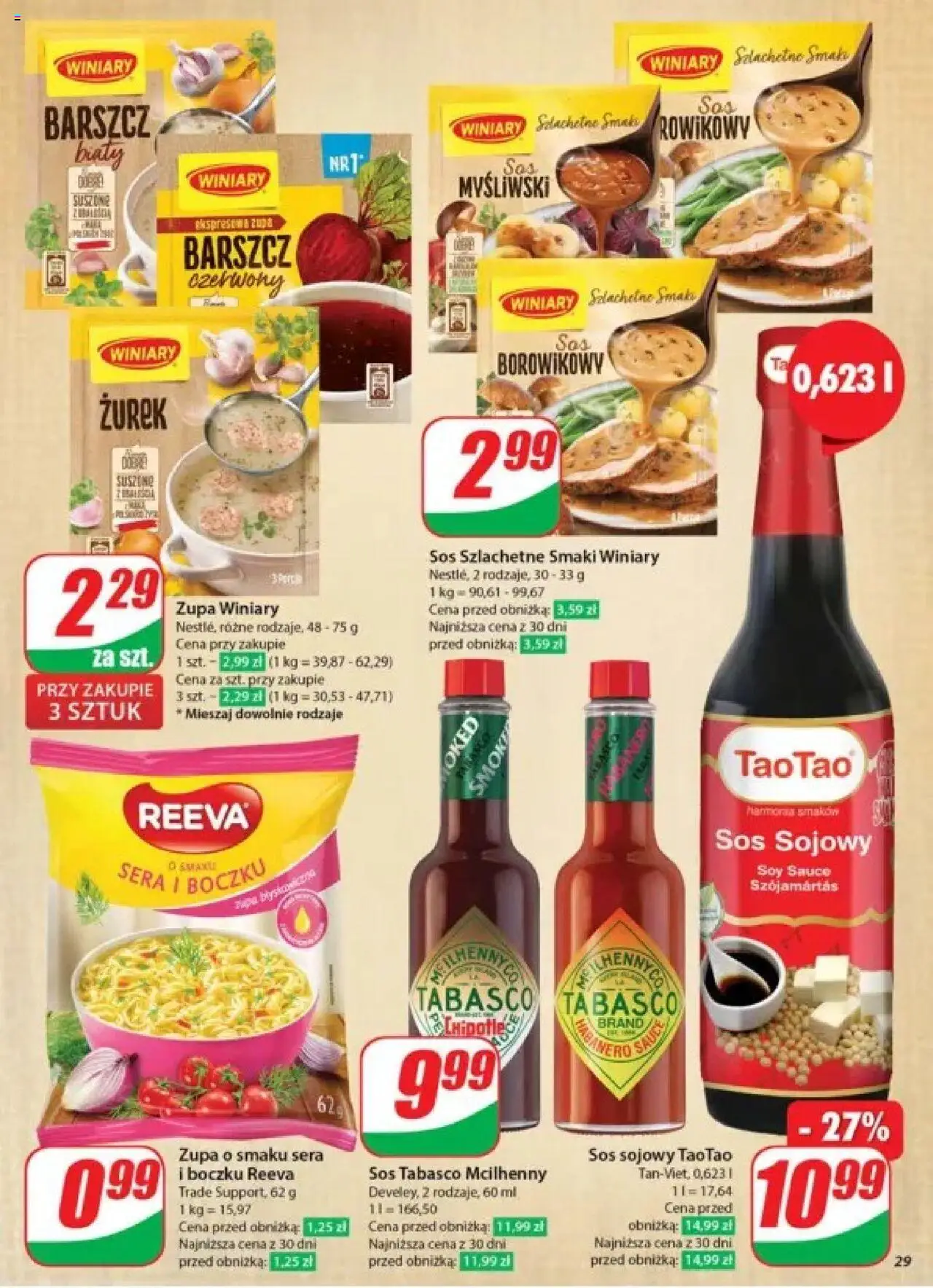 Dino Gazetka od 28.05.2025 | Strona: 29 | Produkty: Zurek, Tabasco, Sos sojowy, Sos tabasco