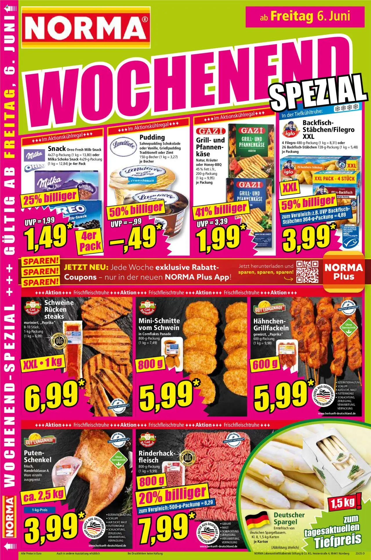 Norma Prospekt 	 - gültig ab dem 02.06.2025 | Seite: 18 | Produkte: Hahnchen, Käse, Schokolade, Pudding