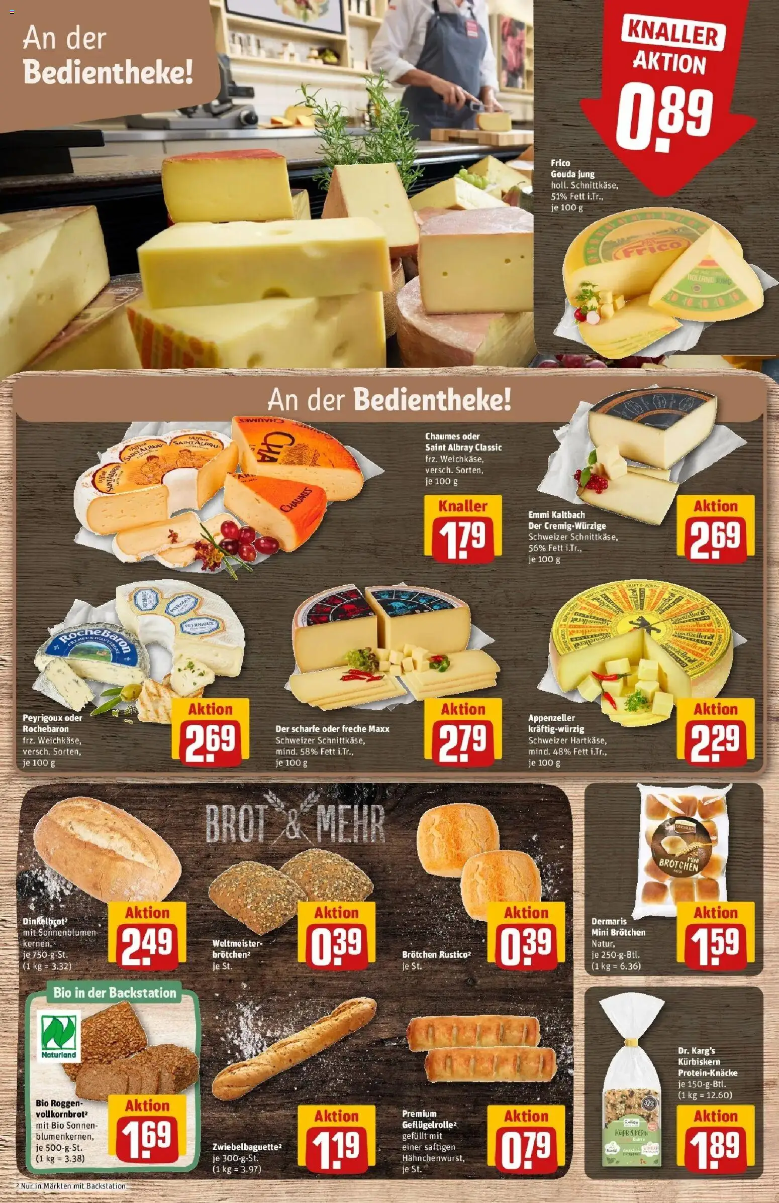 Rewe Prospekt Heidelberg/Handschuhsheim	 – gültig ab 30.03.2026 | Seite: 17 | Produkte: Gouda, Baguette, Brot