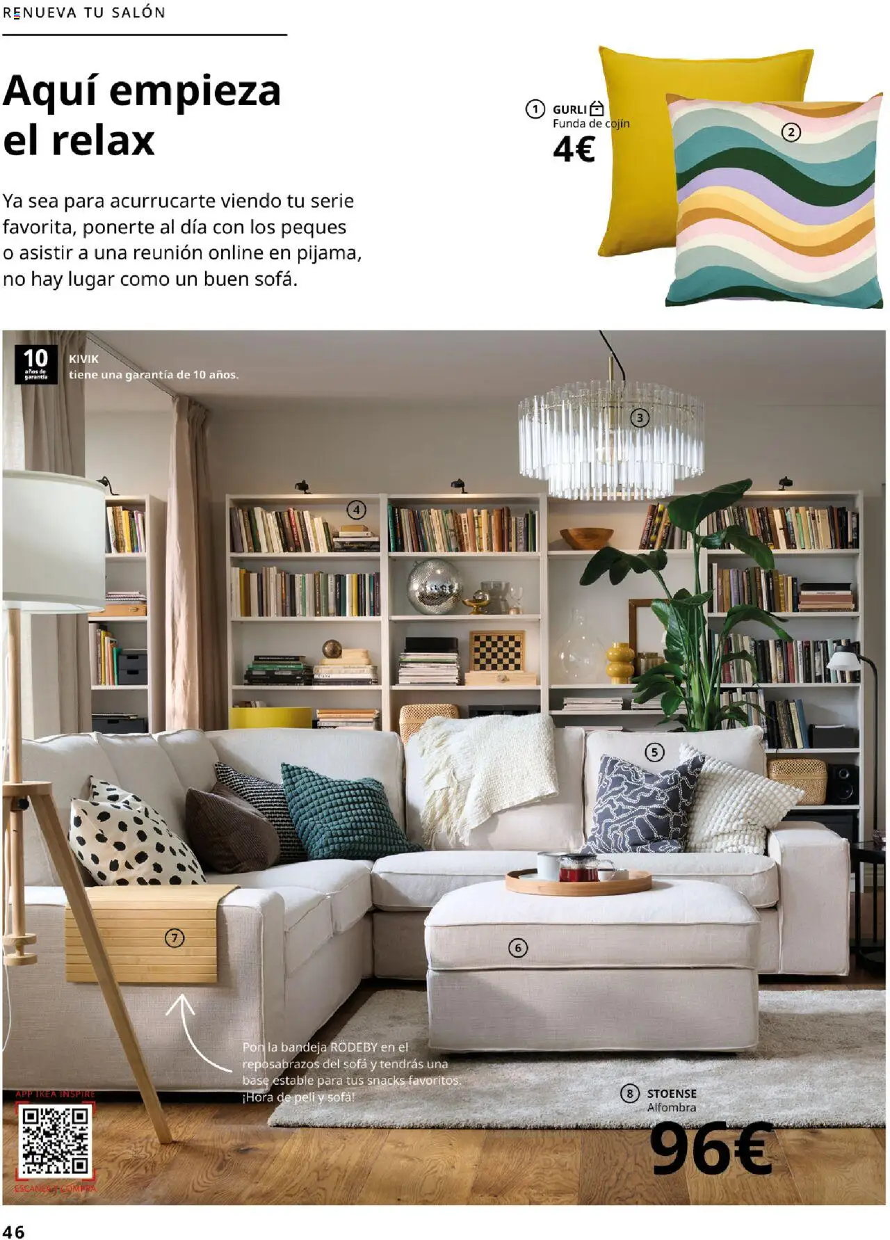 Catálogo IKEA La vida comienza en la cocina │ válido desde el 18.09.2025 | Página: 46 | Productos: Funda, Funda de cojín, Sofá, Bandeja