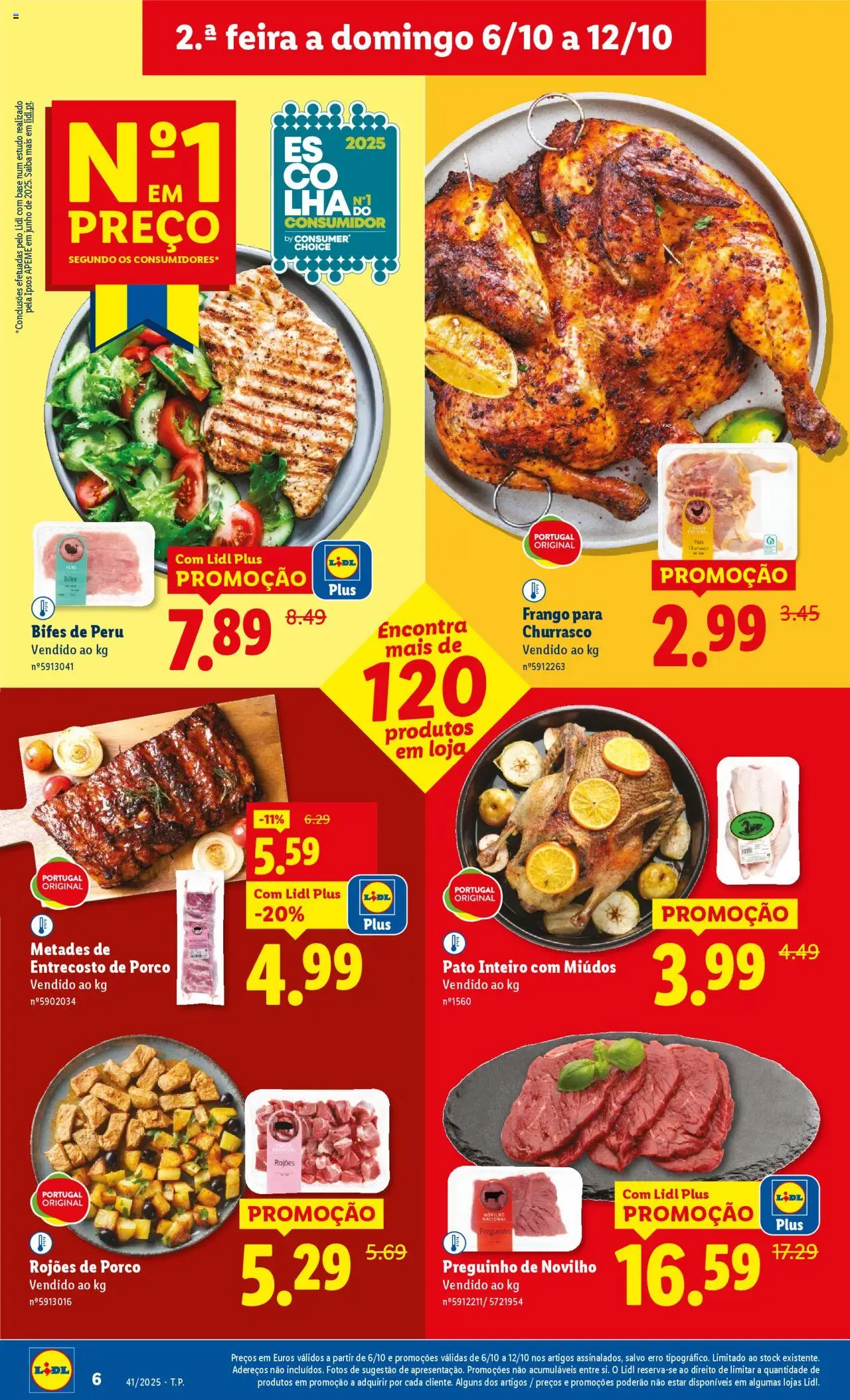 Lidl folheto │ válido de 06.10.2025 | Página: 6 | Produtos: Frango, Peru, Base