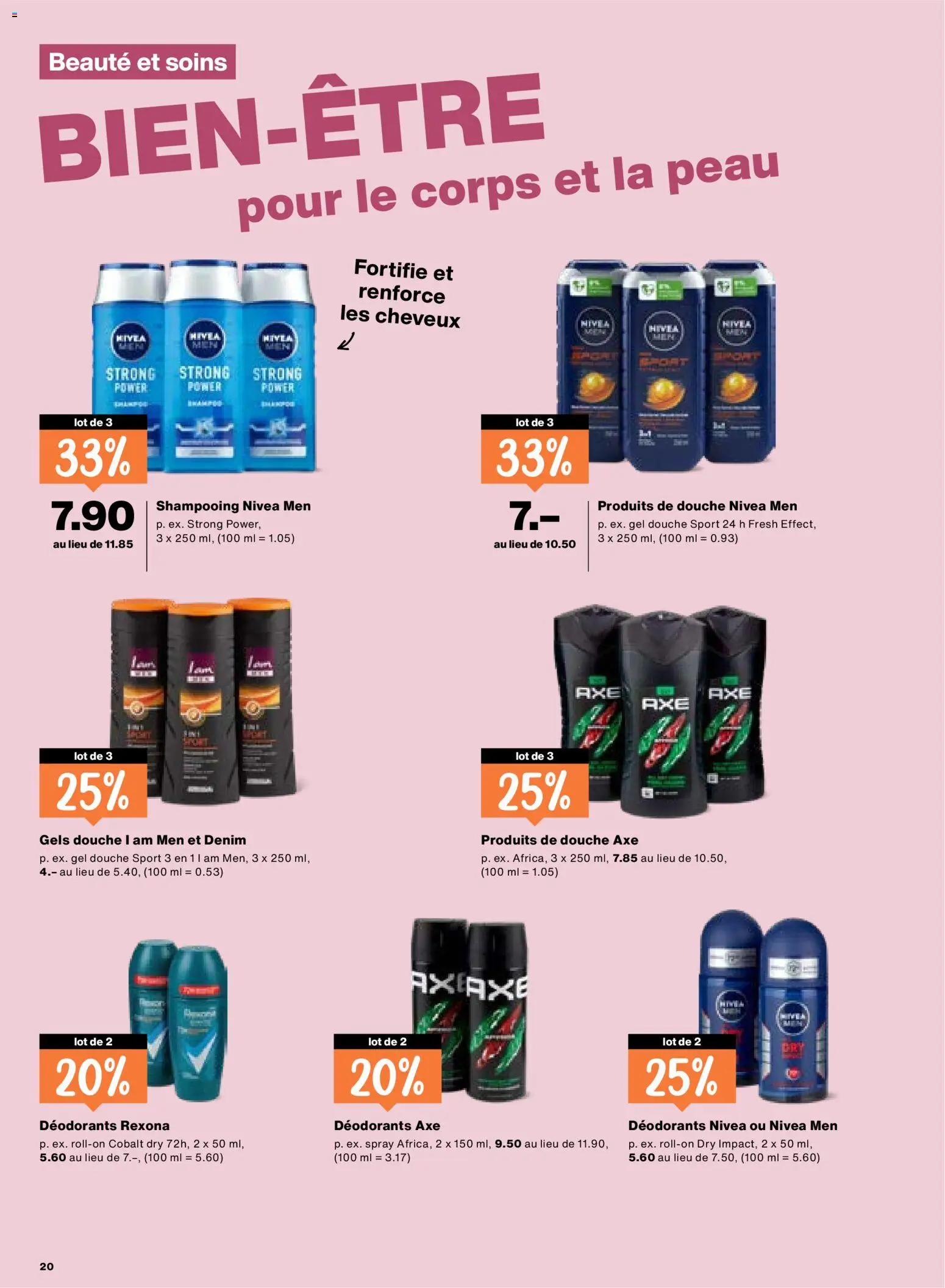 Migros Aktionen FR – gültig ab 20.01.2026 | Seite: 20 | Produkte: Shampoo, Deodorant, Shower Gel