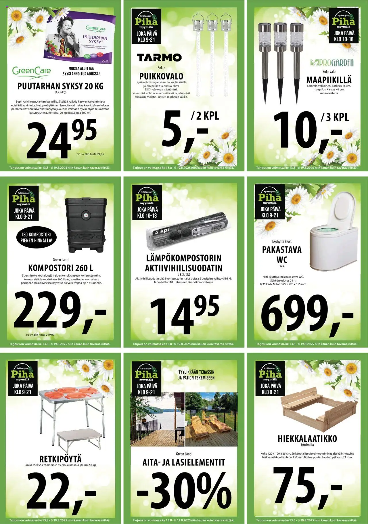  | Sivu: 21 | Tuotteet: Hiekkalaatikko, Lannoite