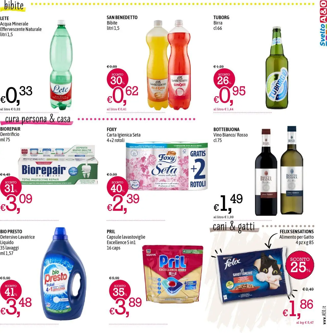 Volantino A&O del 02.10.2025 | Pagina: 7 | Prodotti: Carta igienica, Birra, Acqua, Bibite
