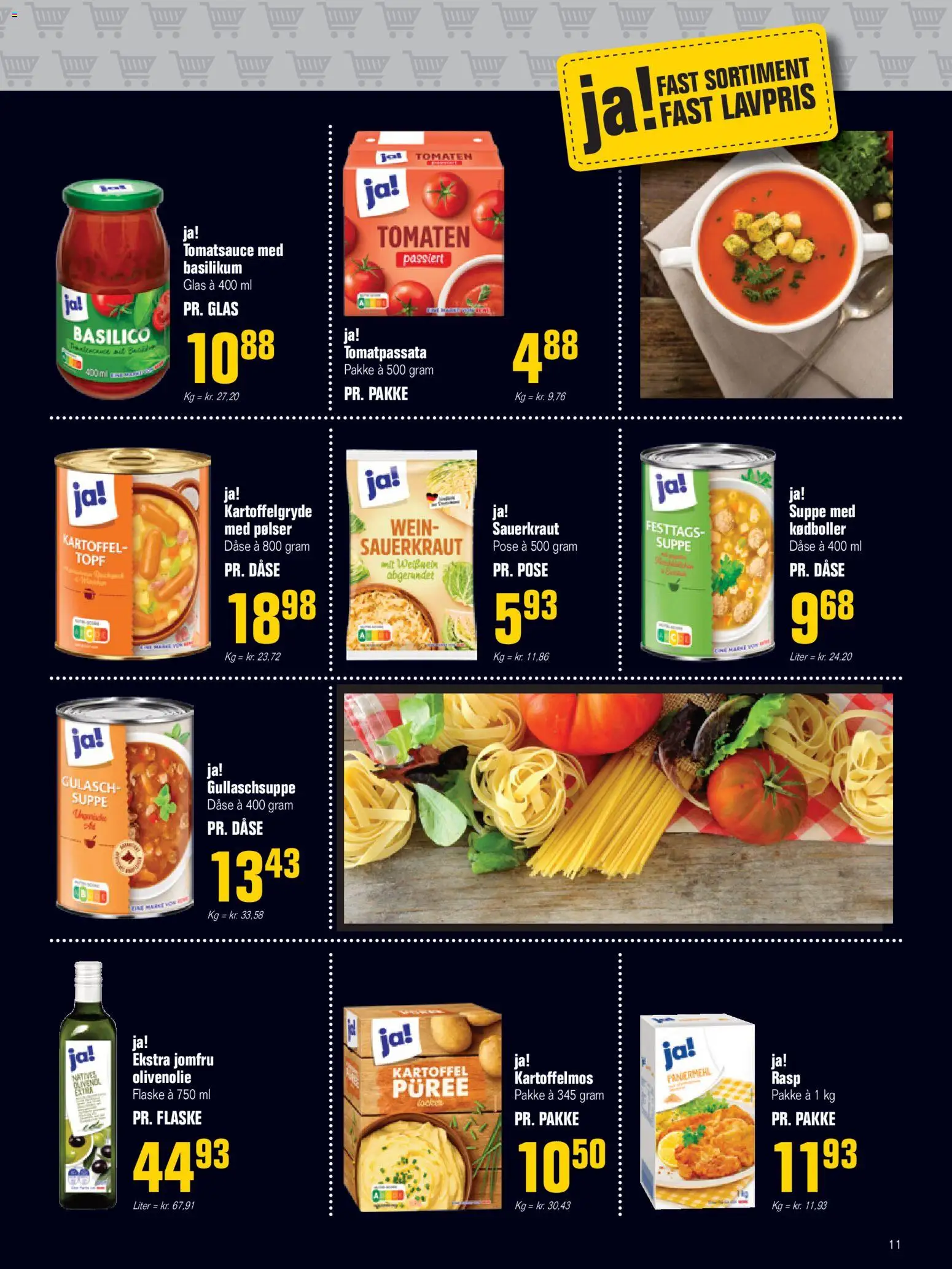 Otto Duborg tilbudsavis – gyldig fra 30.10.2025 | Side: 11 | Produkter: Pølser, Suppe, Olivenolie, Basilikum