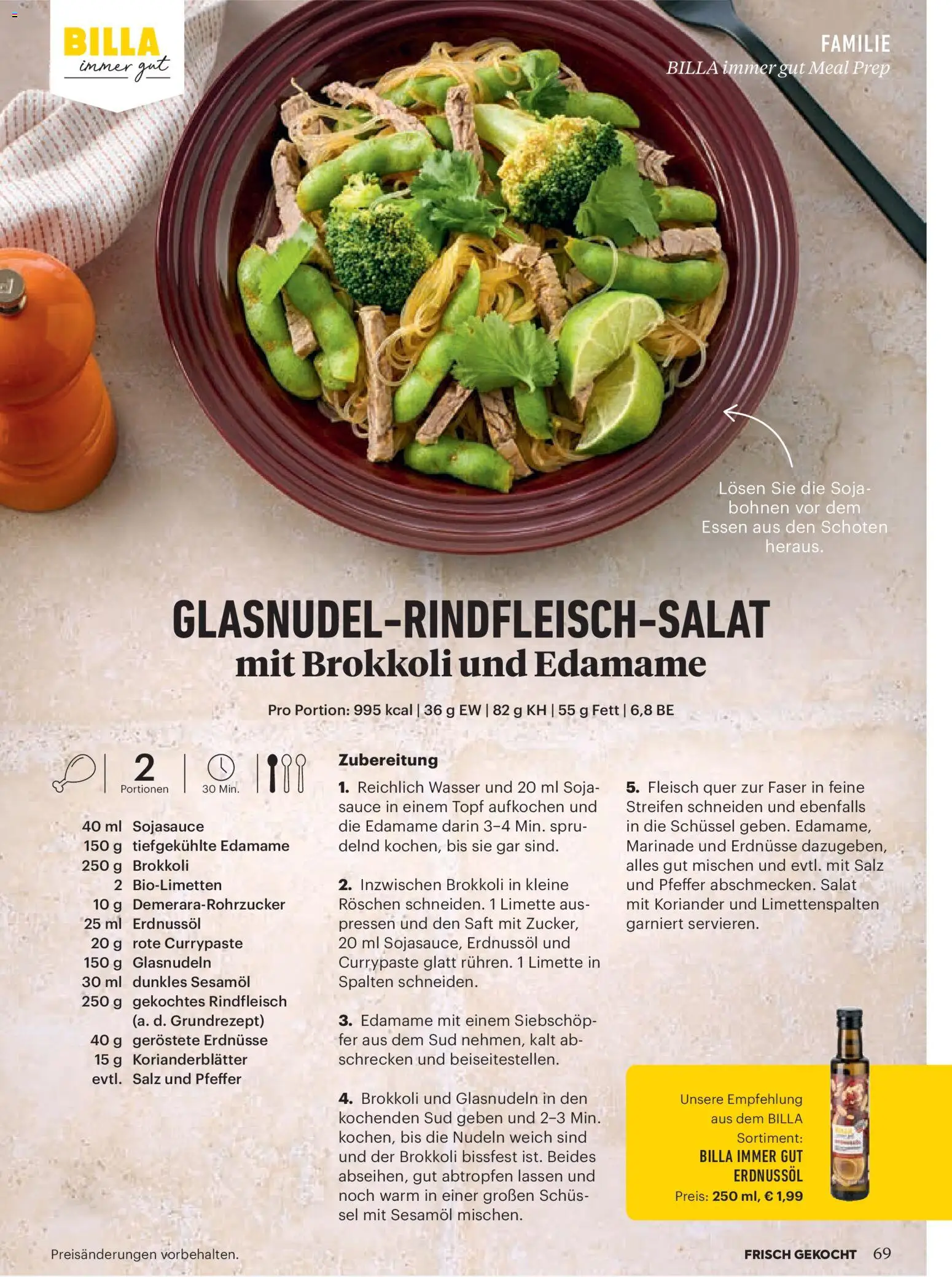 Billa  Frisch Gekocht gültig ab 01.03.2026 | Seite: 67 | Produkte: Wasser, Limette, Saft, Rindfleisch