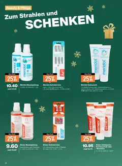 Meridol Zahnpasta, Zahnfleischschutz oder Zahnfleischschutz + sanftes Weiss, z.B. Zahnfleischschutz, 2 x 75 ml, 7.70 statt 10.30, (100 ml = 5.13) ab 16.12.2025 gültig | Seite: 18 | Produkte: Zahnpasta