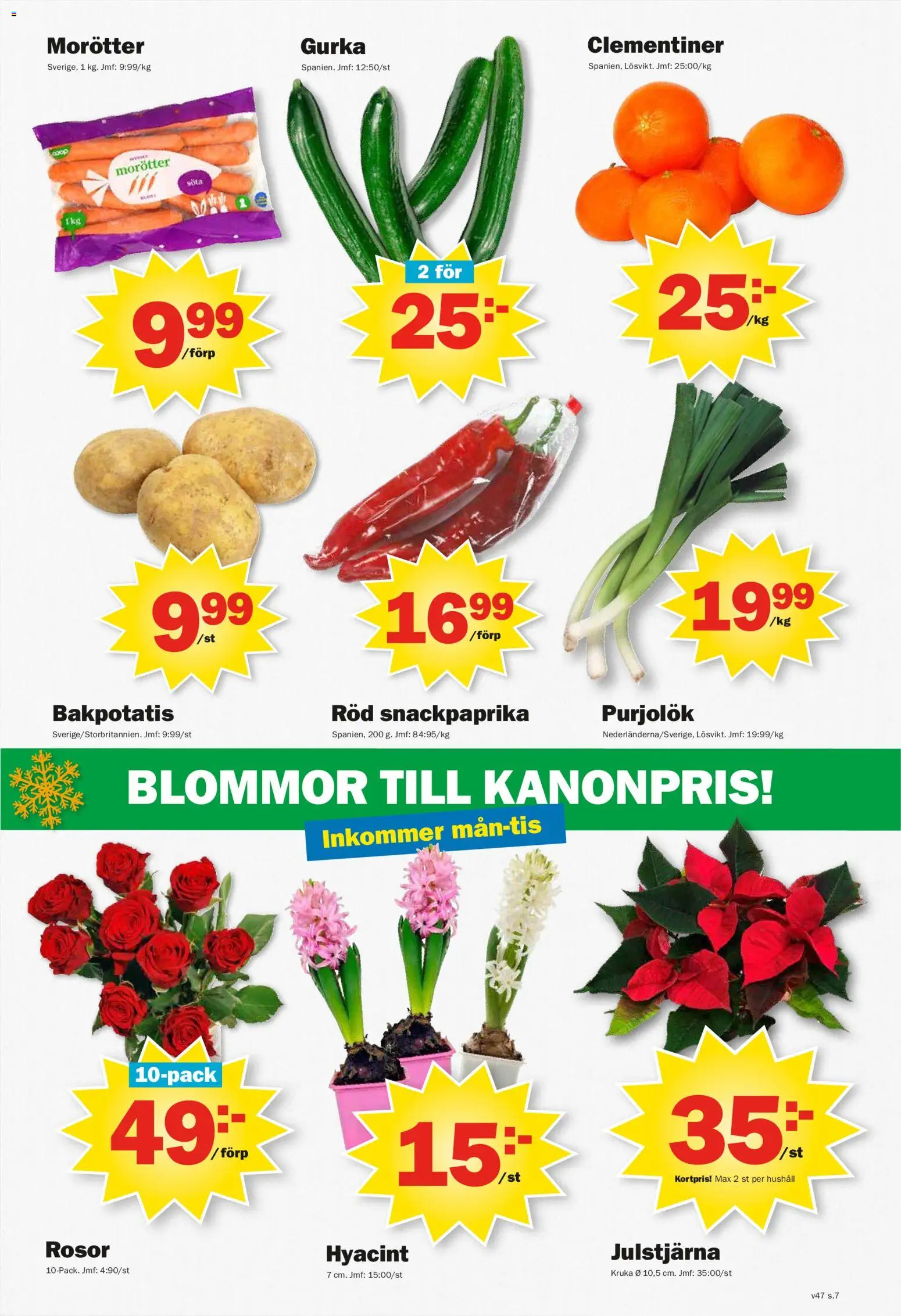 Pekås reklamblad aktuell från 17.11.2025 | Sida: 7 | Produkter: Bakpotatis, Kruka, Gurka