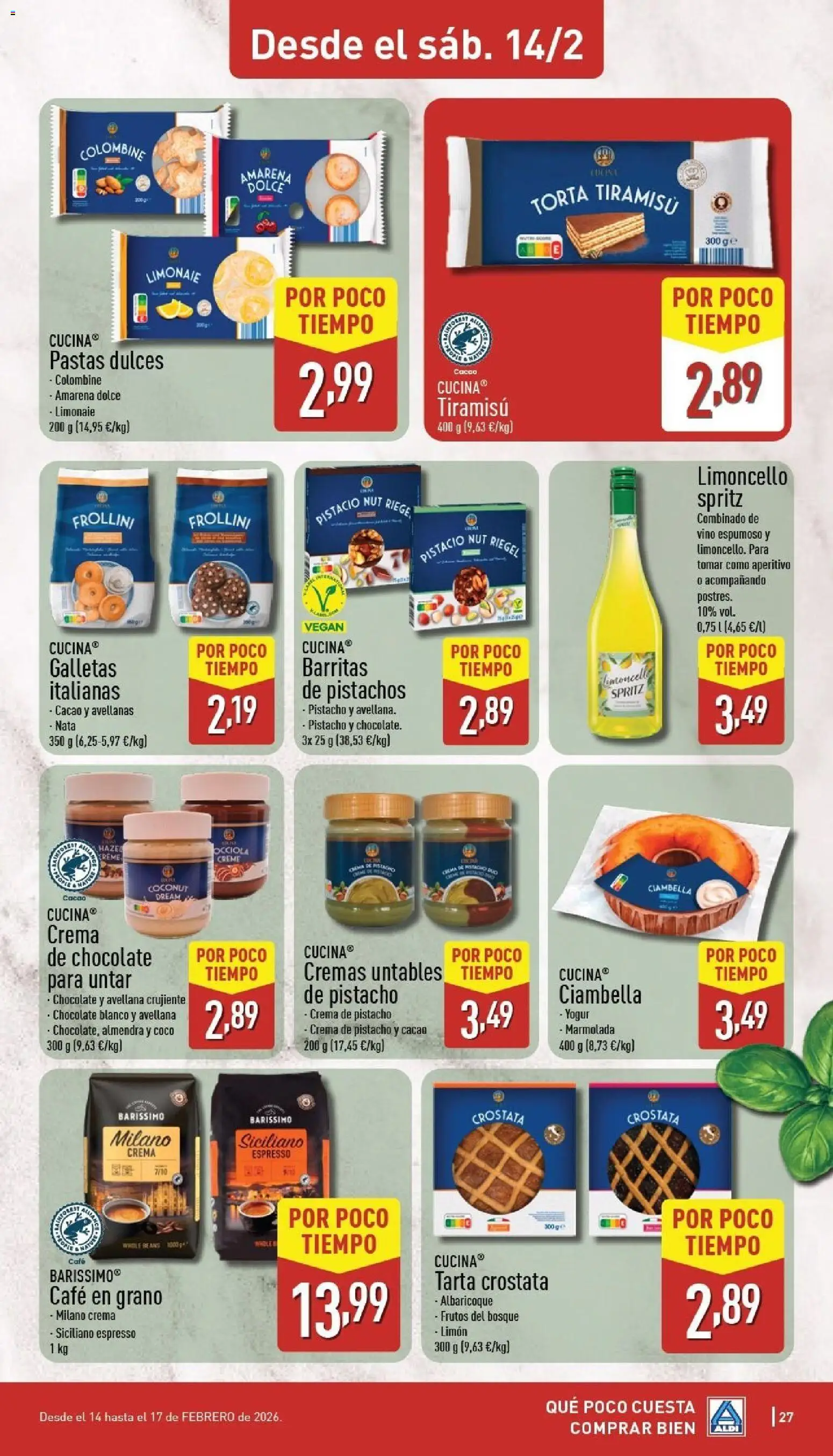 Aldi folleto Baleares │ válido desde el 09.02.2026 | Página: 27 | Productos: Café, Chocolate, Crema, Café en grano