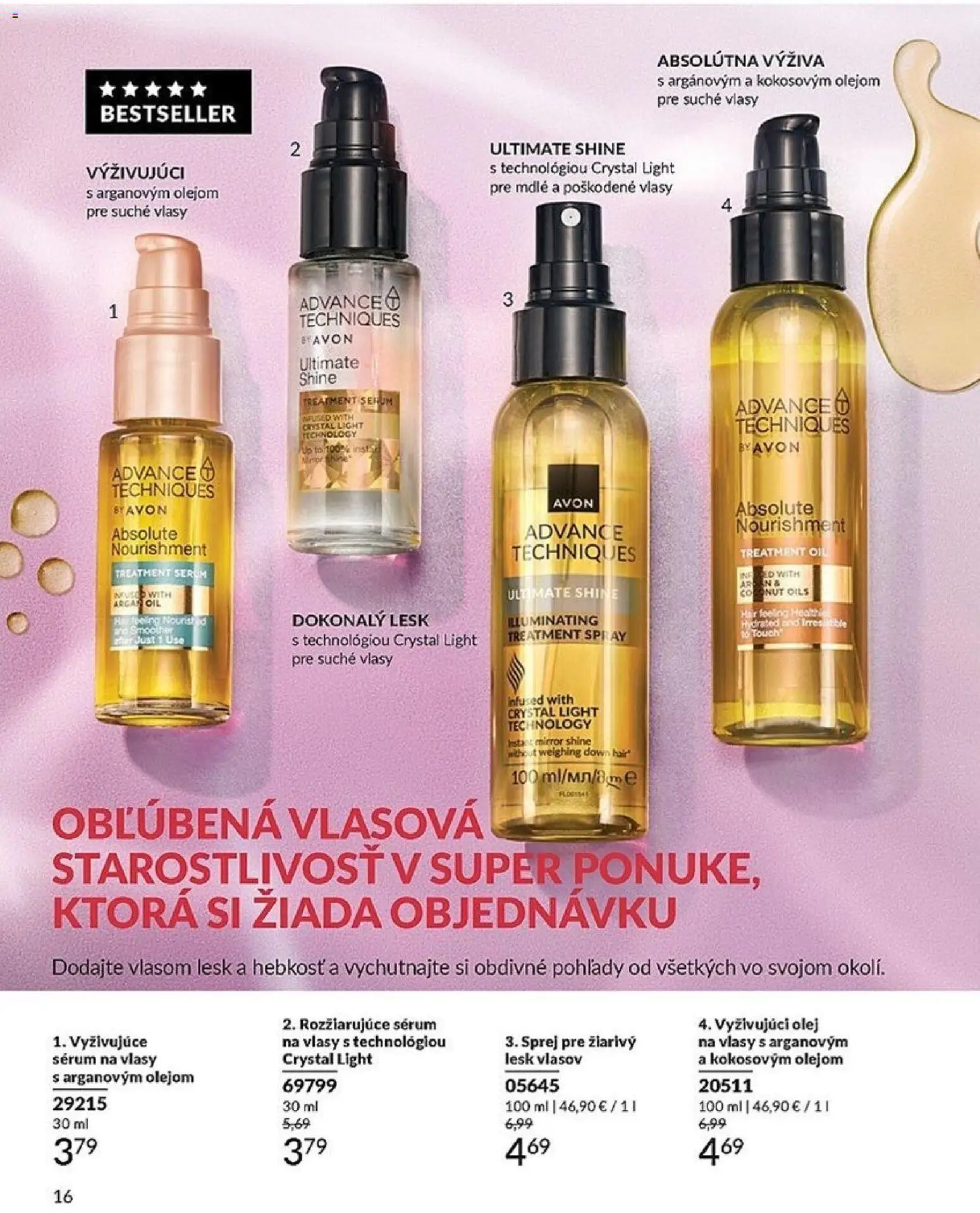 Nové Avon akcie – leták je platný od 01.01.2026 | Strana: 16 | Produkty: Olej, Olej na vlasy