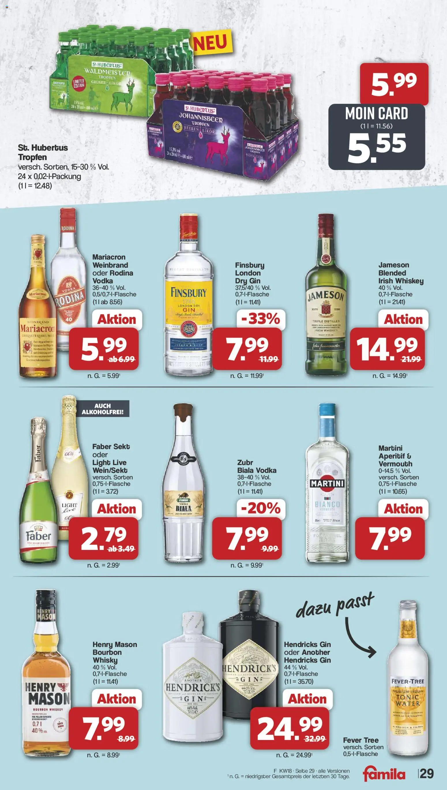 Famila Nordwest Prospekt 	 – gültig ab 27.04.2026 | Seite: 29 | Produkte: Whisky, Jameson, Mariacron, Gin
