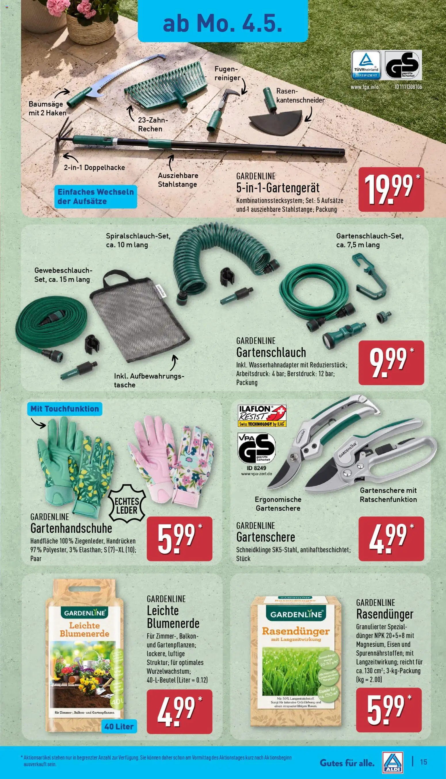 Aldi Prospekt 	 – gültig ab 04.05.2026 | Seite: 15 | Produkte: Tasche, Blumenerde