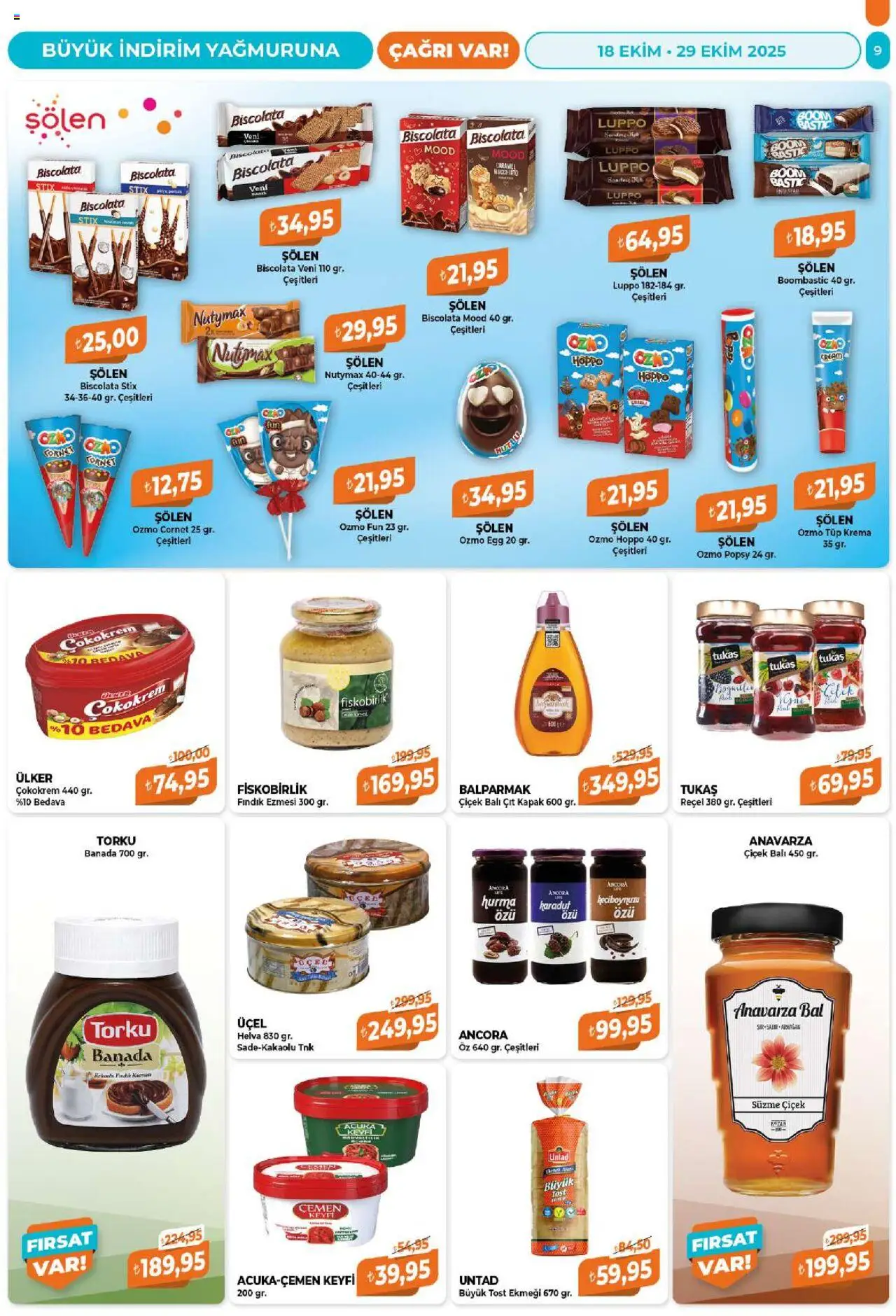 Çağrı Market Katalog - 18.10.2025 tarihinden itibaren geçerlidir | Sayfa: 9 | Ürünler: Fındık, Krema, Hurma