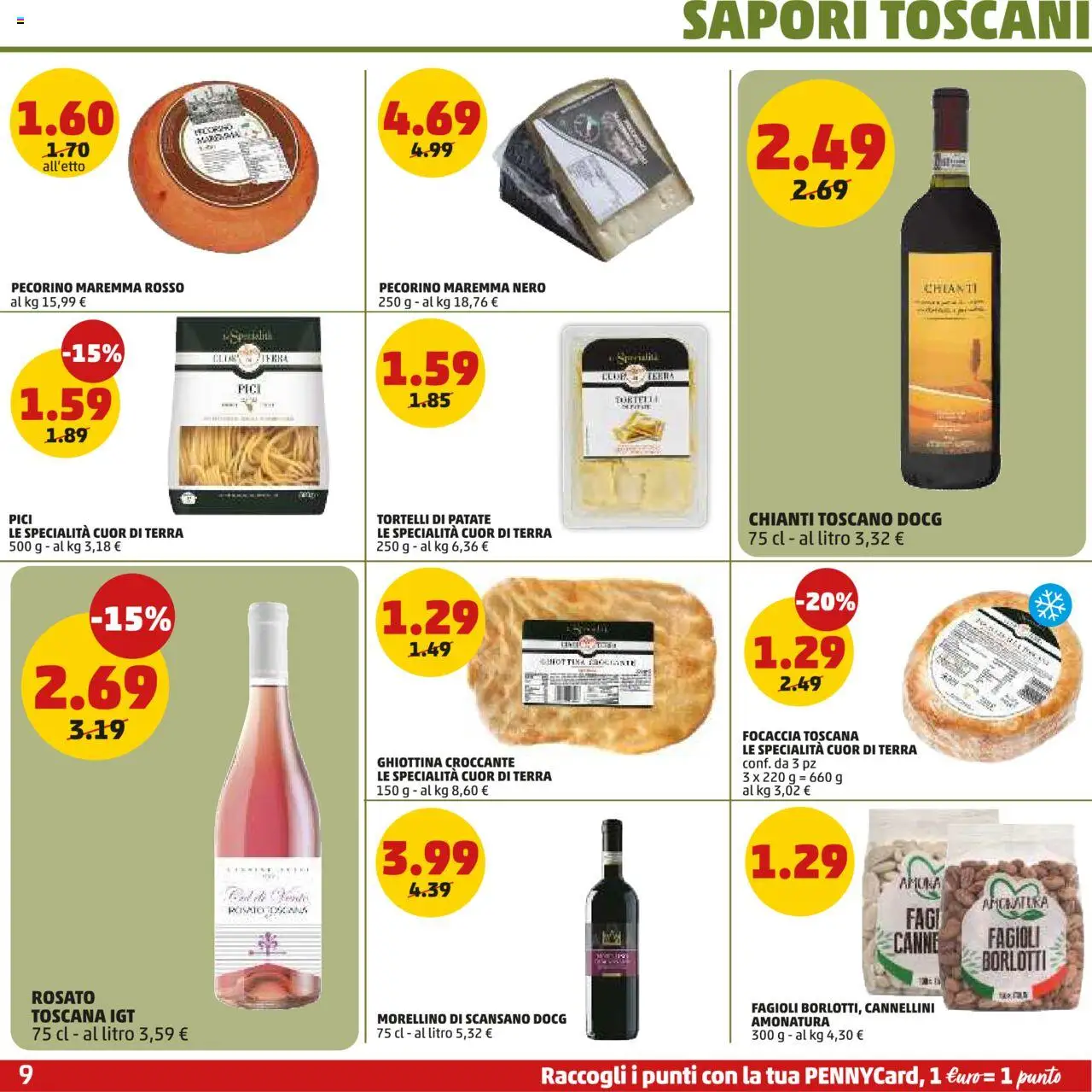 Volantino PENNY del 09.10.2025 | Pagina: 9 | Prodotti: Cannellini, Patate, Tortelli, Pecorino